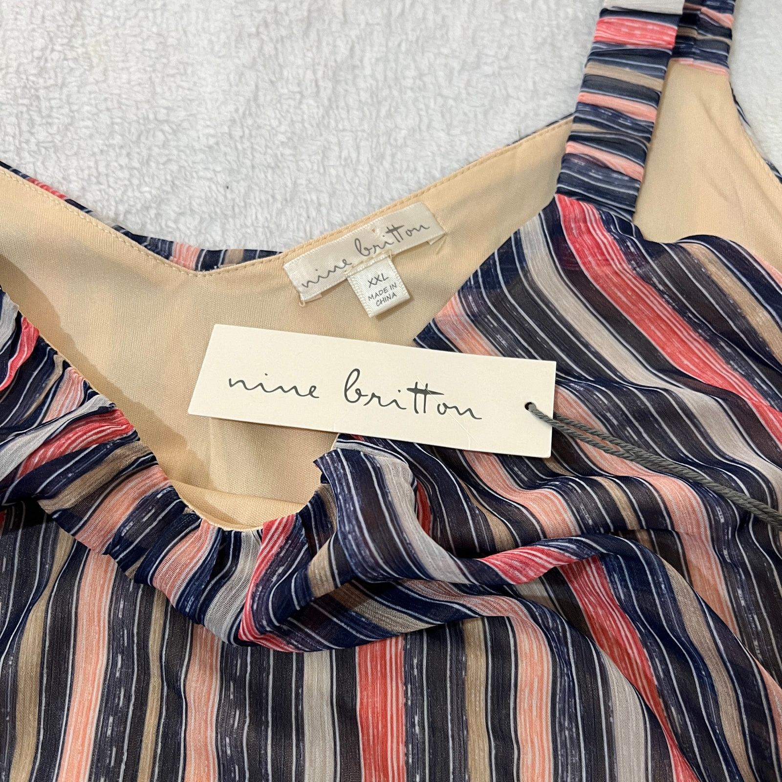 Other Misha Cropped Cami - Stitch Fix Striped Elastic Waist Top Size XXL / US 16-18 / IT 52-54 - 8 Thumbnail