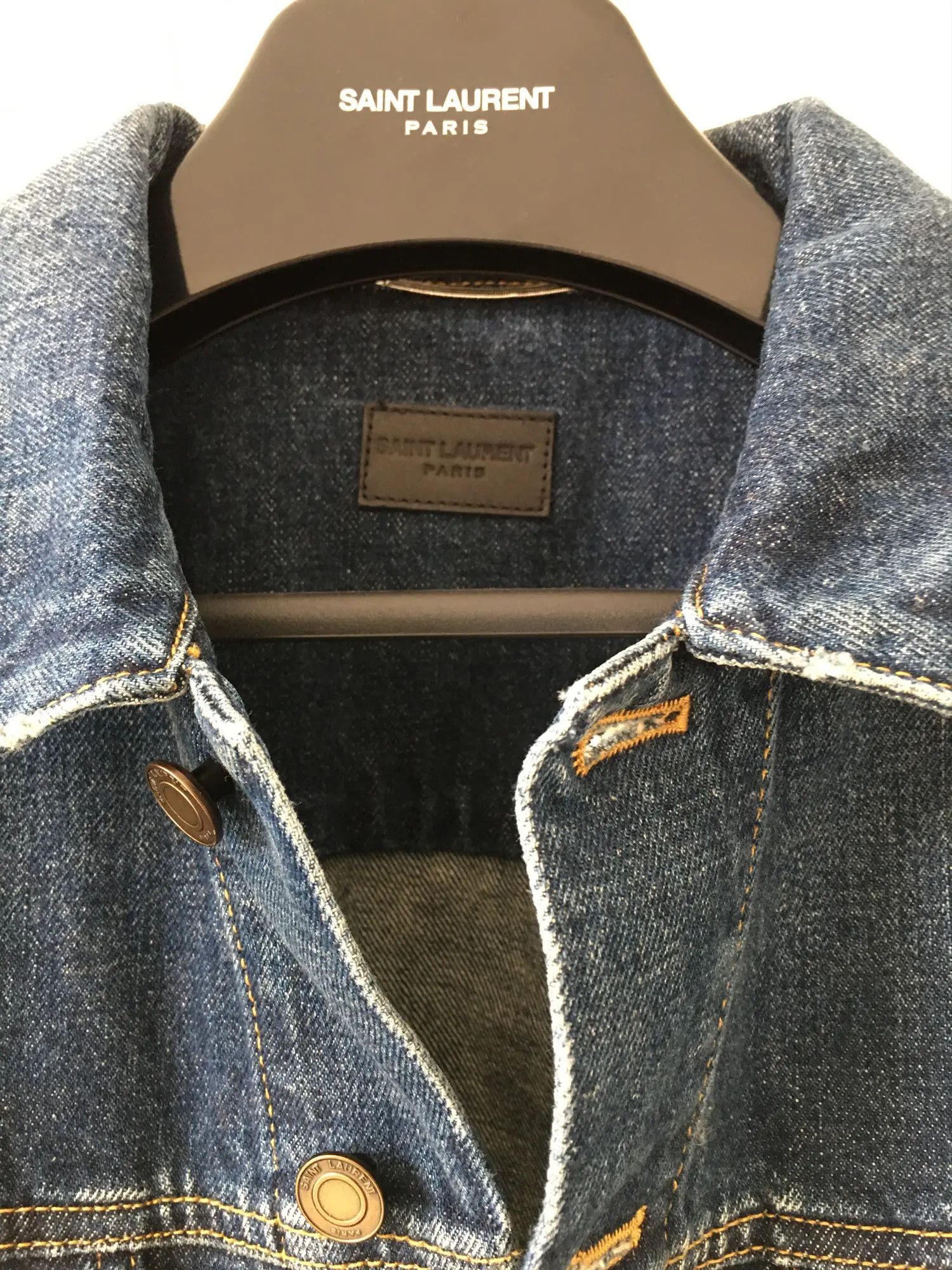 Saint Laurent Paris FINAL DROP / Denim Jacket Dark Washed Size US M / EU 48-50 / 2 - 3 Thumbnail