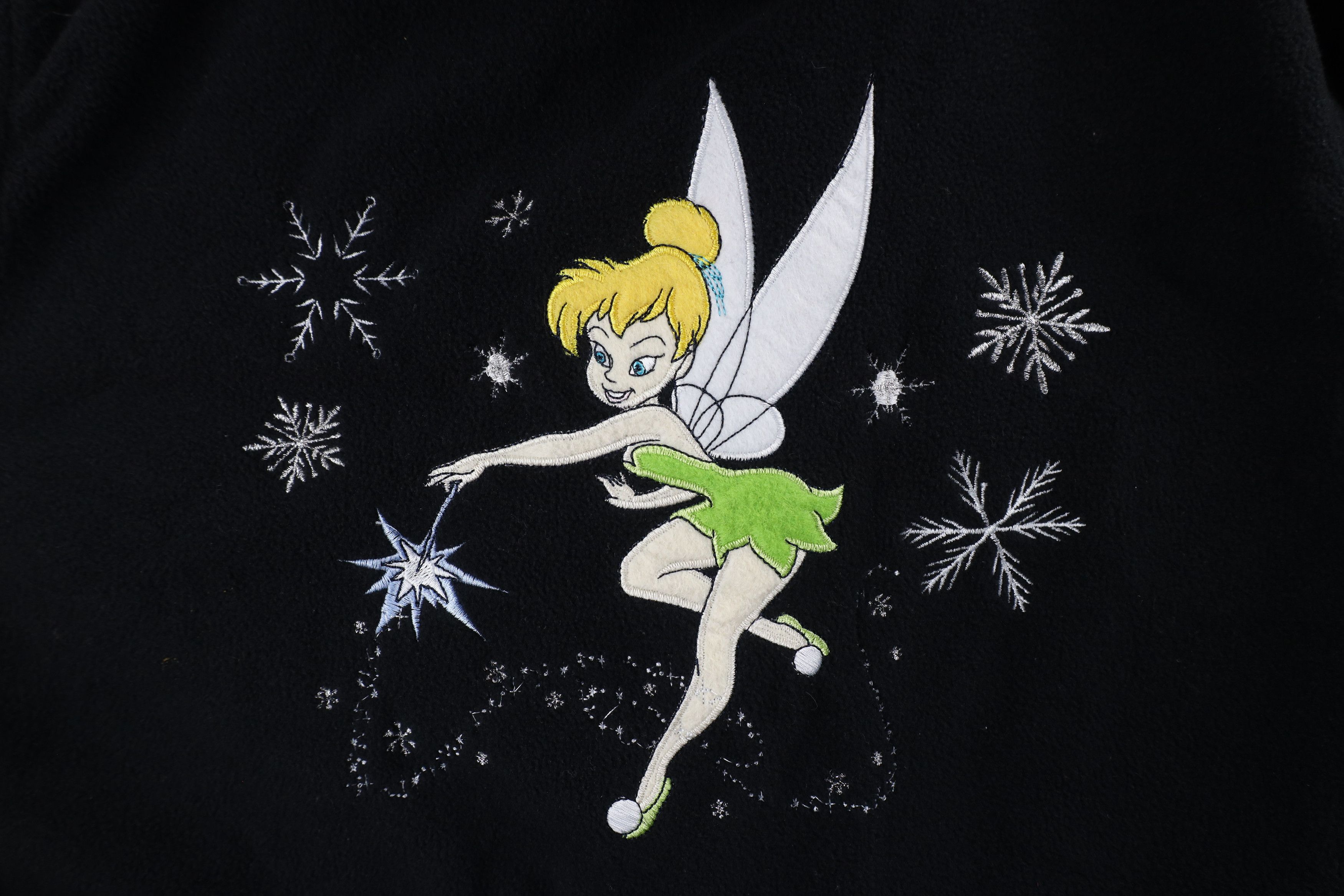 Disney × Vintage Vintage Disney Tinker Bell Snowflake Fleece Hoodie Black Size L / US 10 / IT 46 - 4 Thumbnail