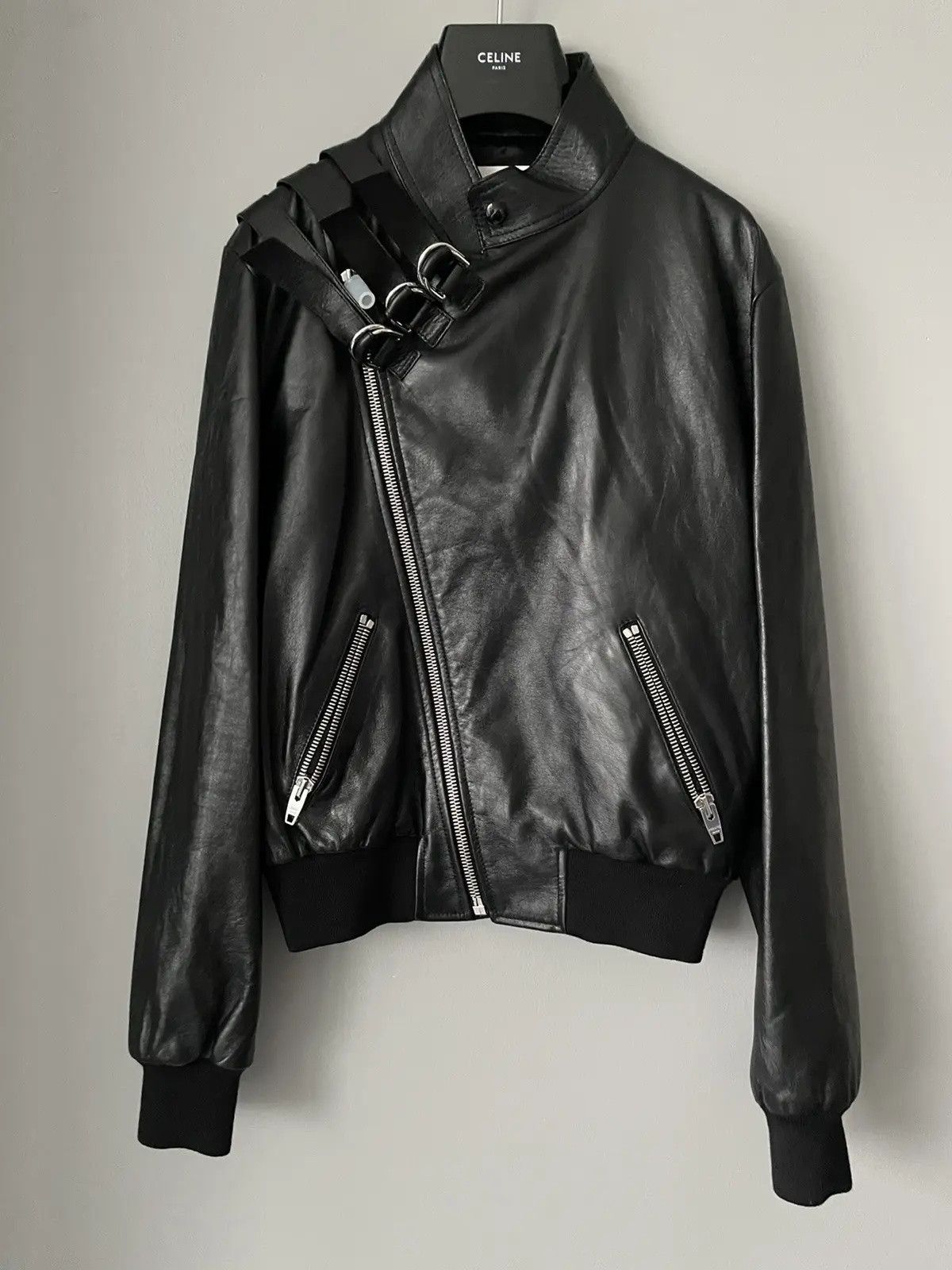 Celine × Hedi Slimane Rare Brand NEW Hedi Slimane Runway Sold Out Leather Jacket Size US M / EU 48-50 / 2 - 5 Thumbnail