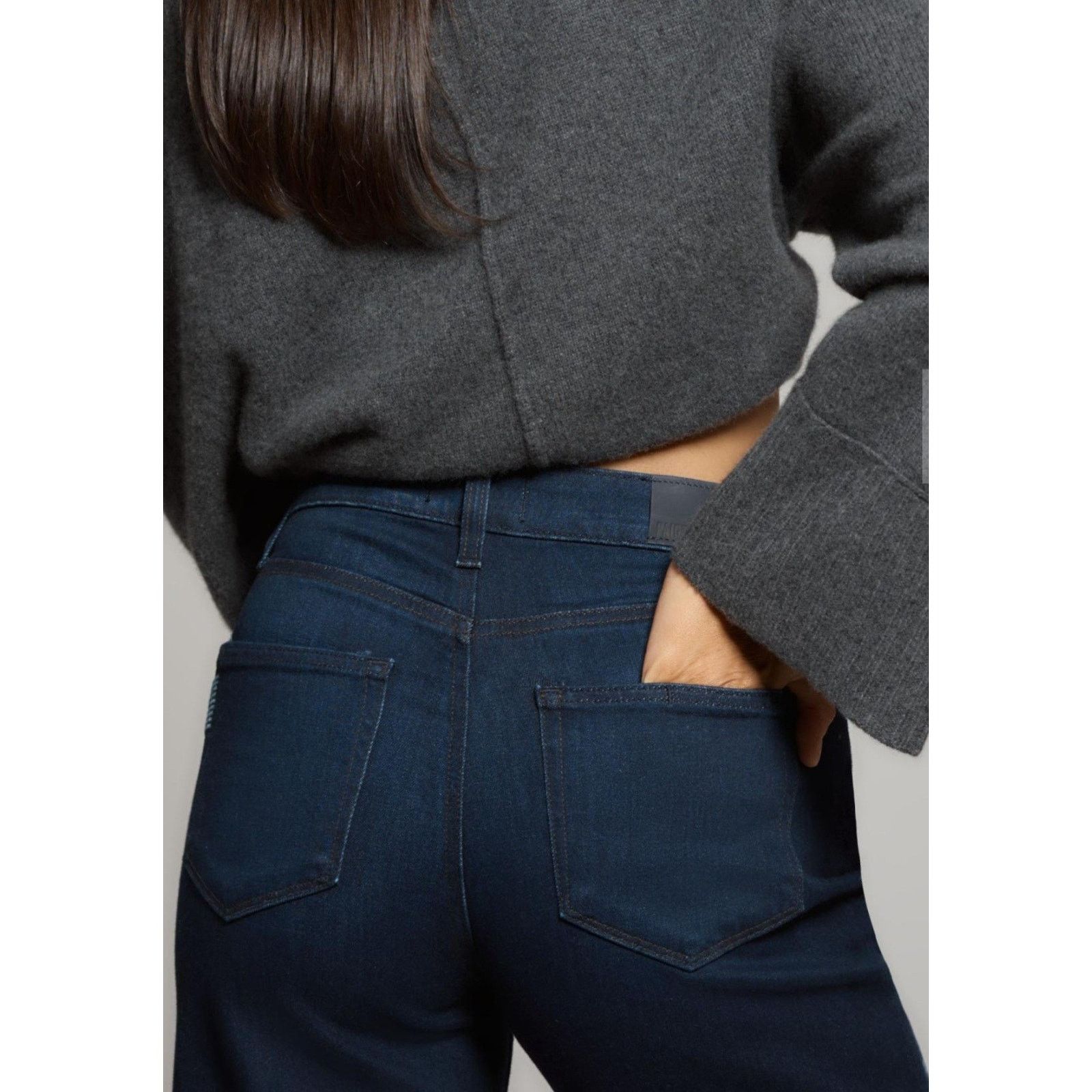 Paige Anthropologie PAIGE Anessa High Rise Wide Leg Crop Jeans 33 Size 35" - 4 Thumbnail