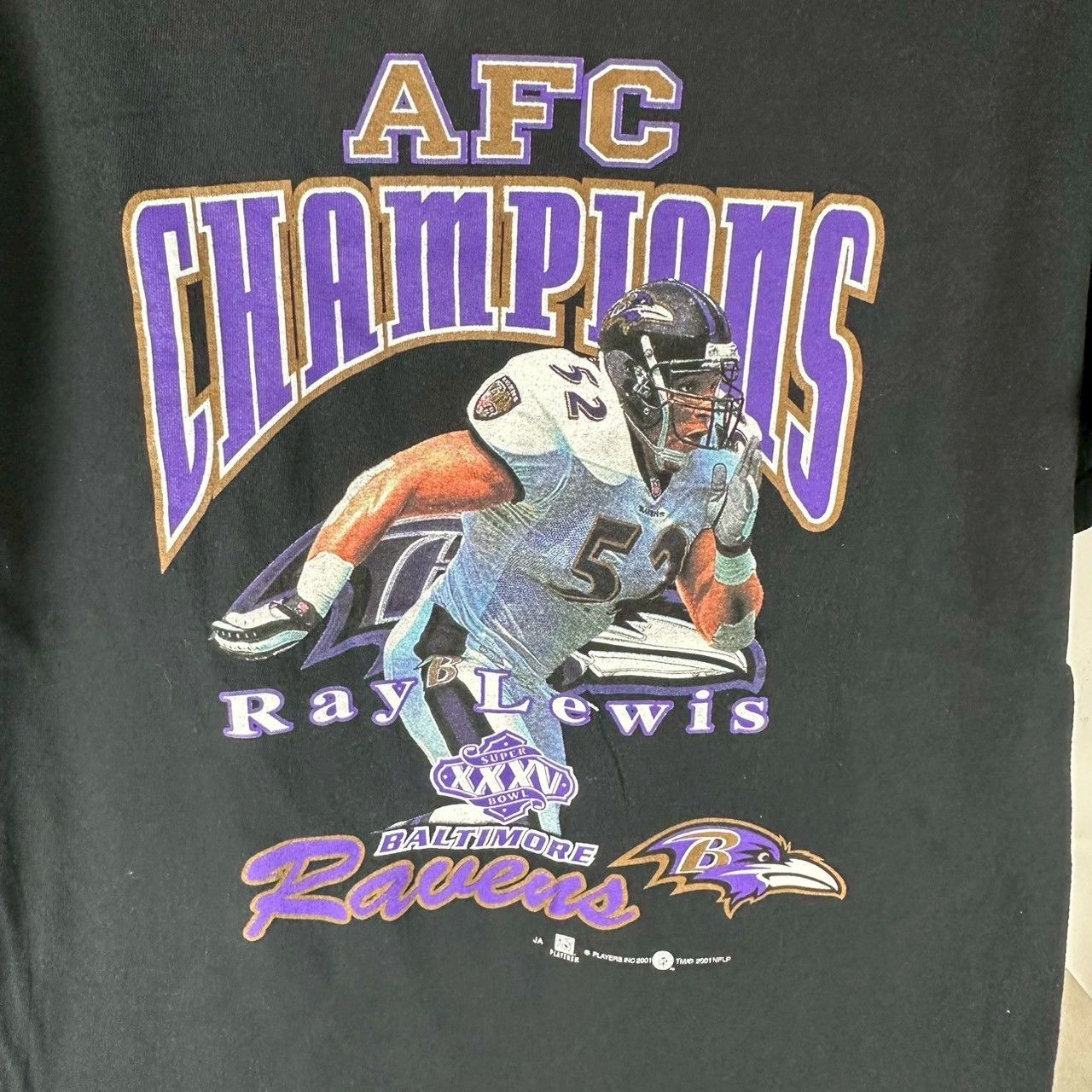 Vintage 2001 Ray Lewis Baltimore Ravens AFC Champions T-shirt Size US L / EU 52-54 / 3 - 2 Thumbnail