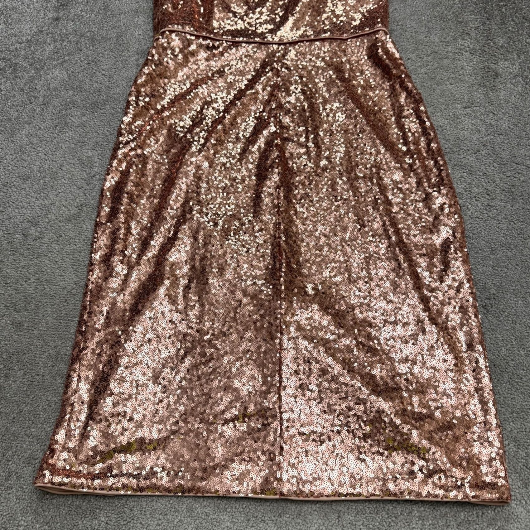Mac Duggal Mac Duggal Womens One Shoulder Sequin Midi Dress Size 10 Rose Gold Size L / US 10 / IT 46 - 3 Thumbnail
