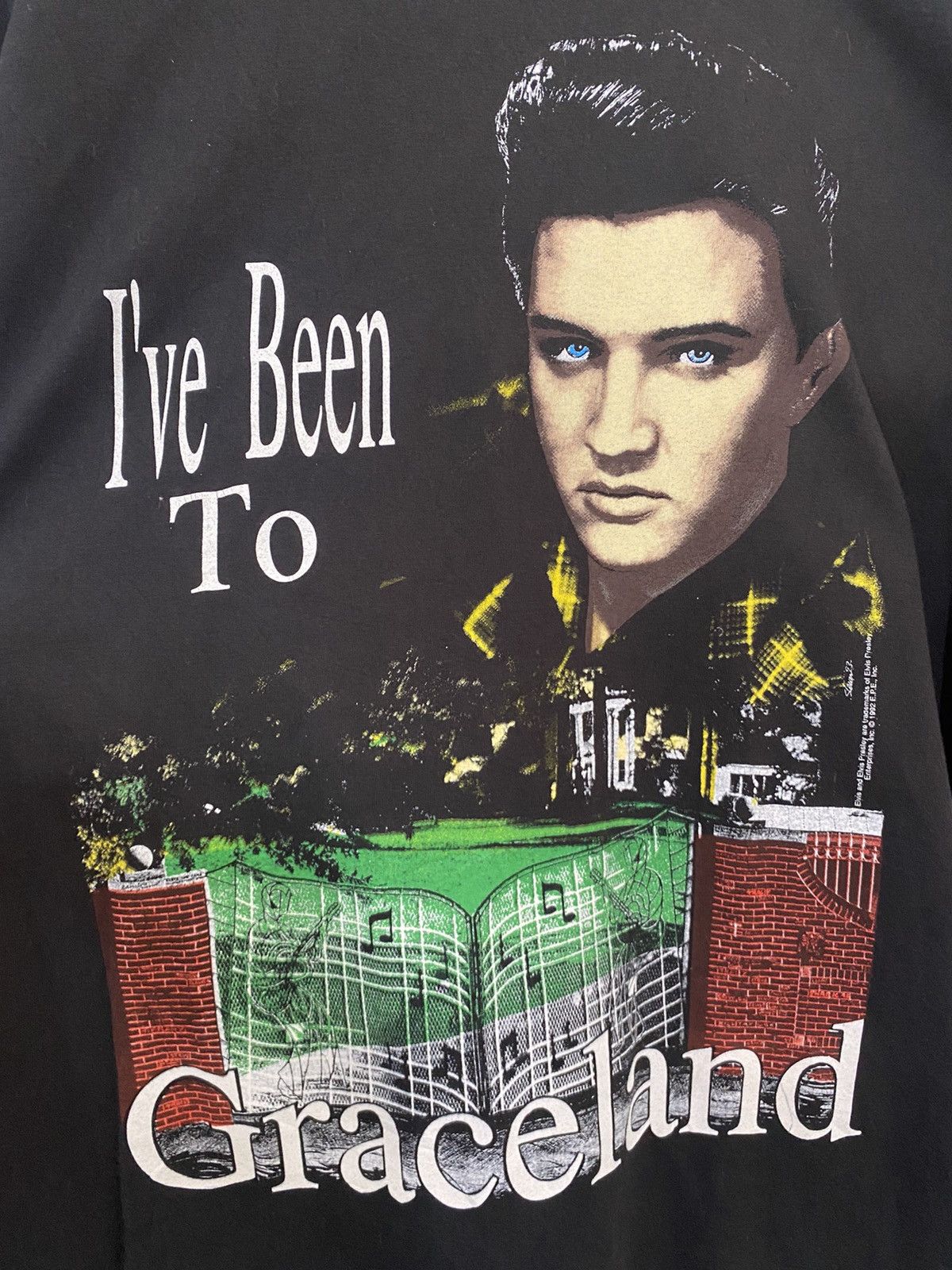 Band Tees × Vintage ✅ VTG ELVIS PRESLEY GRACELAND AMERICAN SINGER TOUR 1992 TEE Size US L / EU 52-54 / 3 - 3 Thumbnail