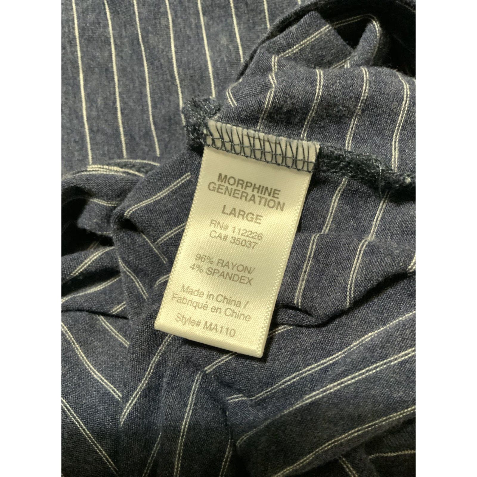 Vintage VINTAGE Morphine Generation Polo Shirt Stripe Blue White S/S Pocket Rayon L Men Size US L / EU 52-54 / 3 - 6 Thumbnail