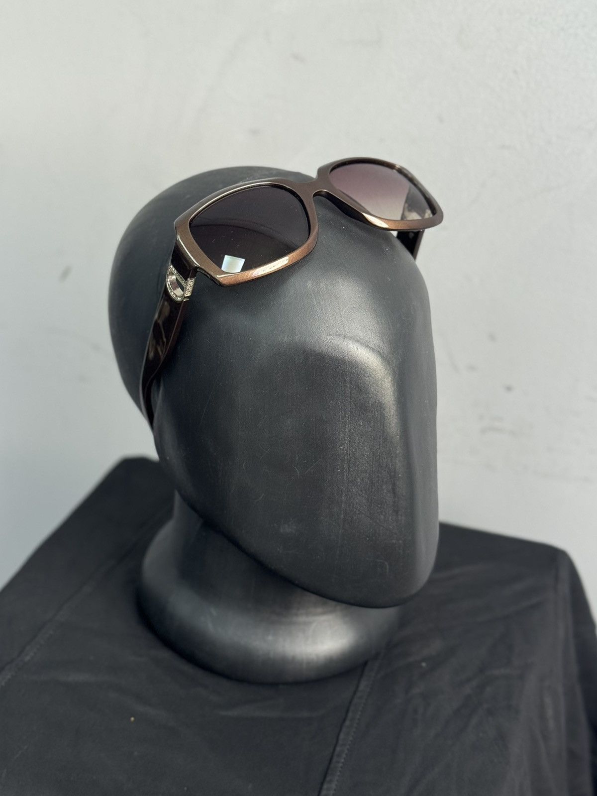Dior Dior evening2 brown oversized sunglasses strass logo sides Size ONE SIZE - 2 Thumbnail