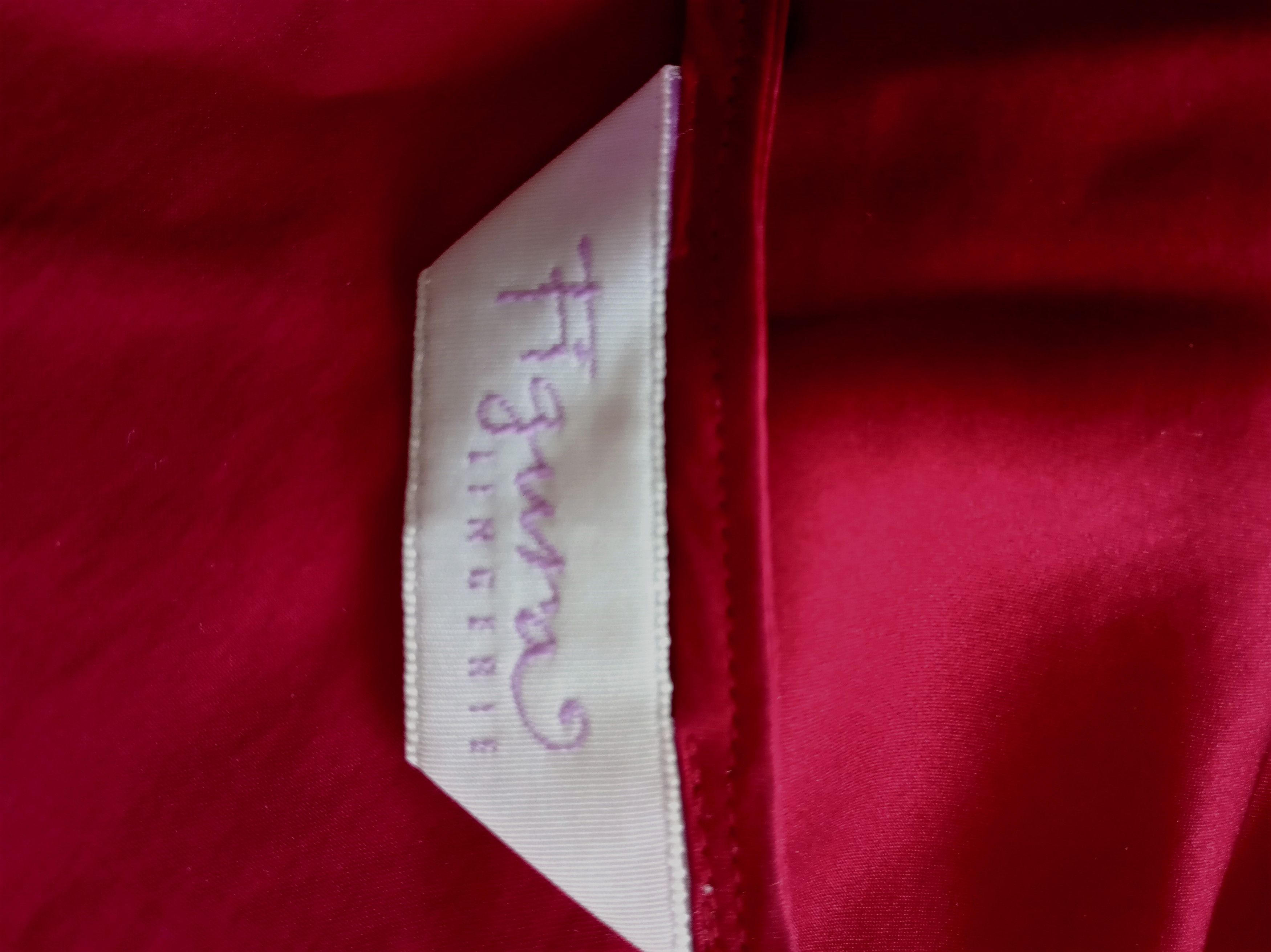 Vintage Red Silk Camisole with black lace Size ONE SIZE - 6 Thumbnail
