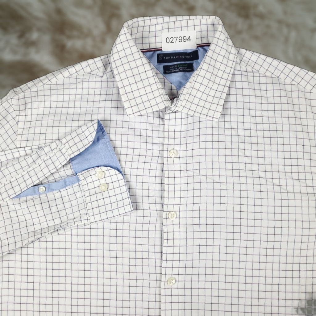 Tommy Hilfiger VINTAGE Tommy Hilfiger Shirt Mens XL White Check Button-Up Long Sleeve Regular Cotton Size US XL / EU 56 / 4 - 1 Thumbnail