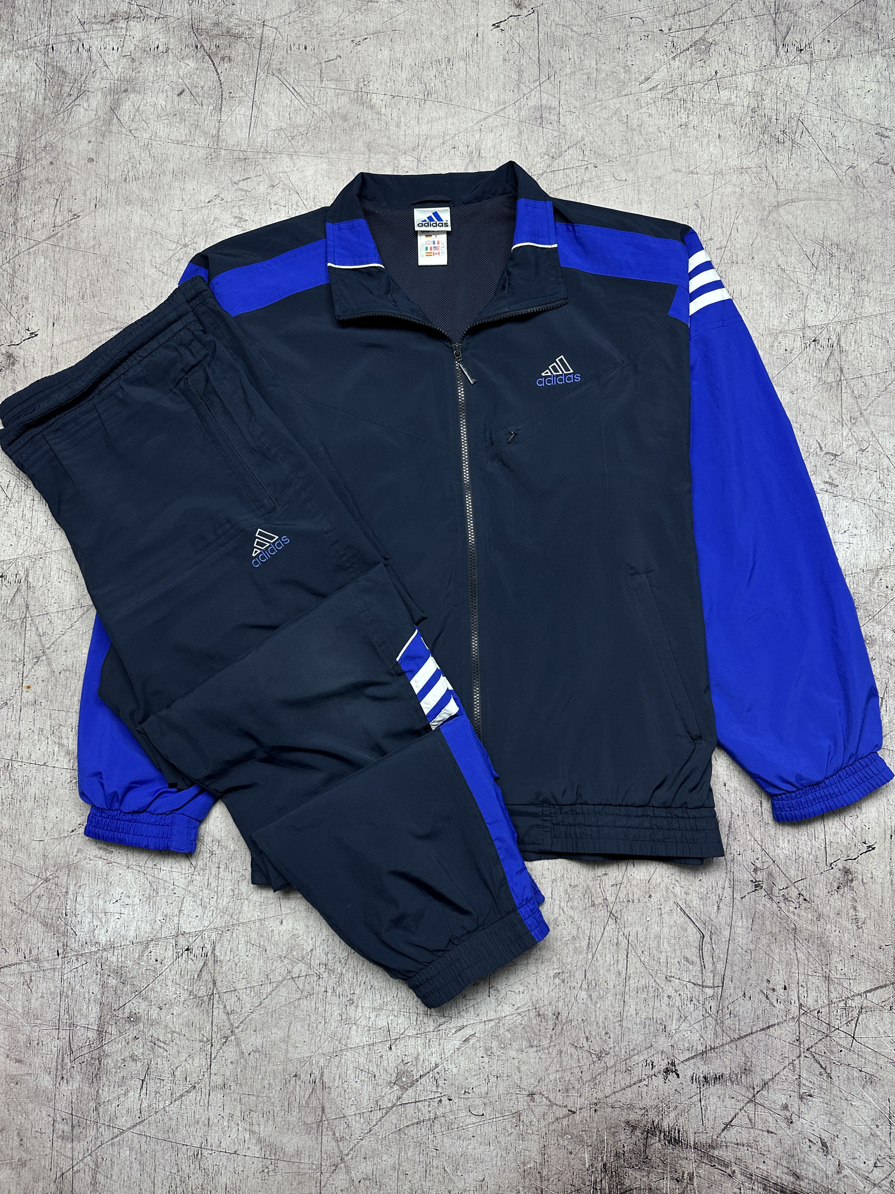 Adidas Adidas Vintage Mens Nylon Suit Jacket + Track Pants Size US 34 / EU 50 - 1 Thumbnail