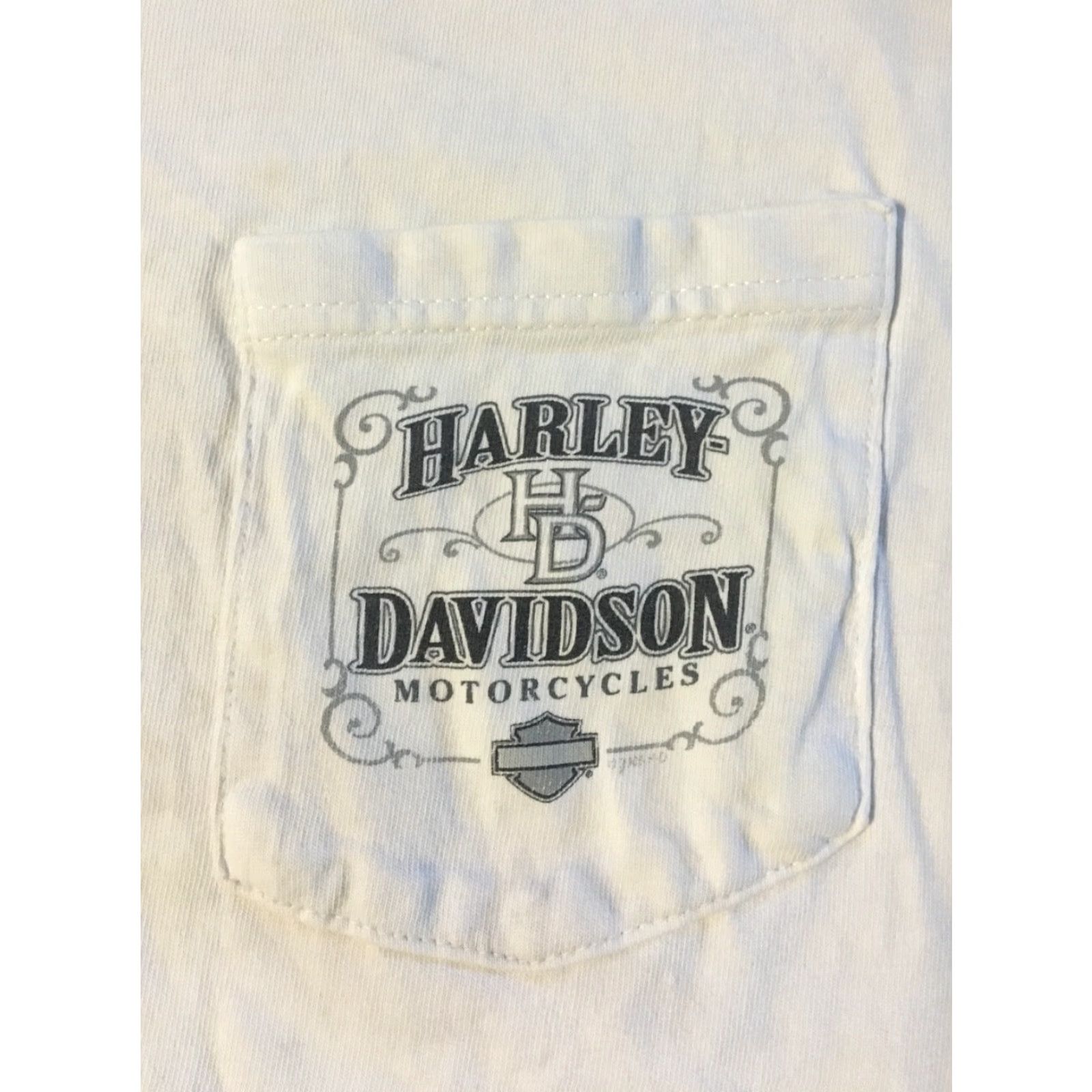 Harley Davidson VINTAGE Harley-Davidson Shirt XL White Bald Eagle Distressed 90s Grunge Biker USA Califonia 70s 80s Punk Graphic Tee Mens Size US XL / EU 56 / 4 - 4 Thumbnail