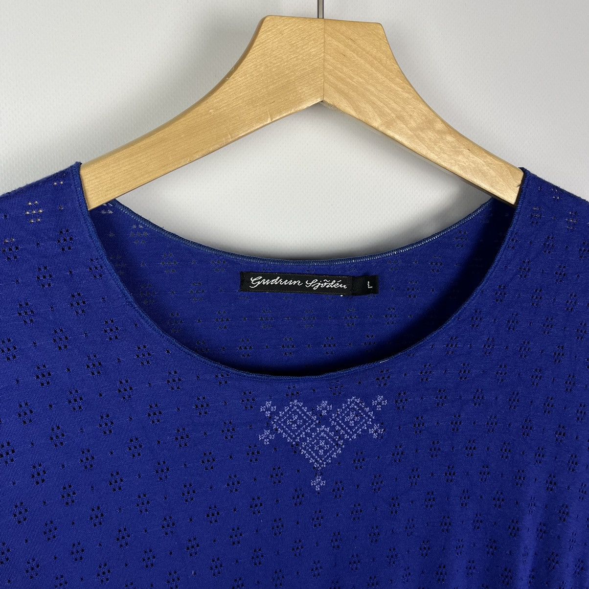 Gudrun Sjoden Gudrun Sjoden Crochet Long Sleeve T-Shirt Blue Size L Ladies Size L / US 10 / IT 46 - 2 Thumbnail