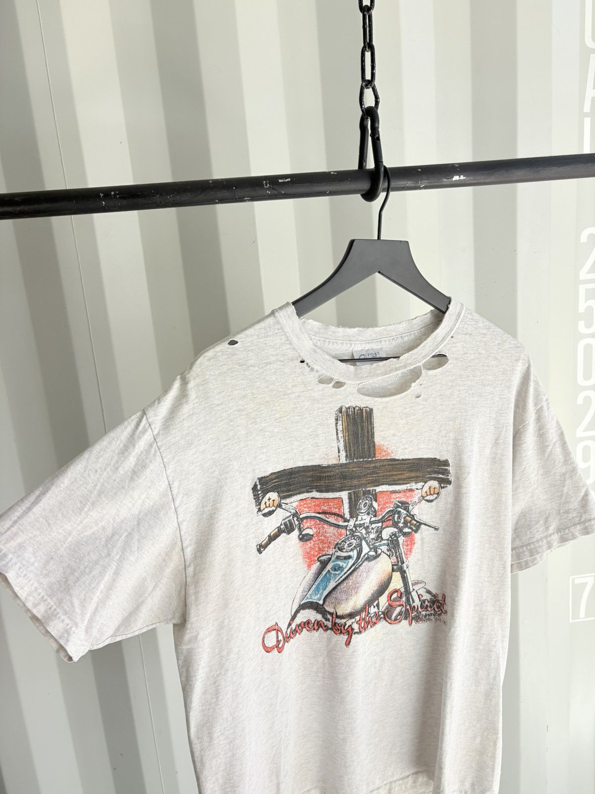 Vintage Vintage Jesus Shirt Faded Thrashed GRUNGE Biker Band Size US XL / EU 56 / 4 - 3 Thumbnail