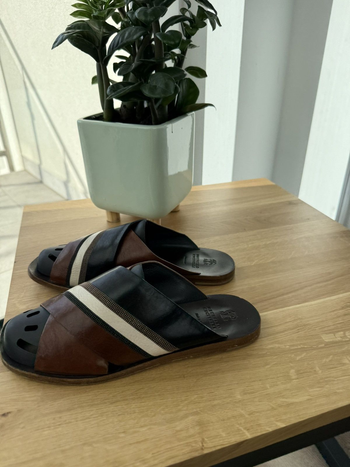 Brunello Cucinelli Brunello Cucinelli suede slides Size US 8 / IT 38 - 9 Thumbnail