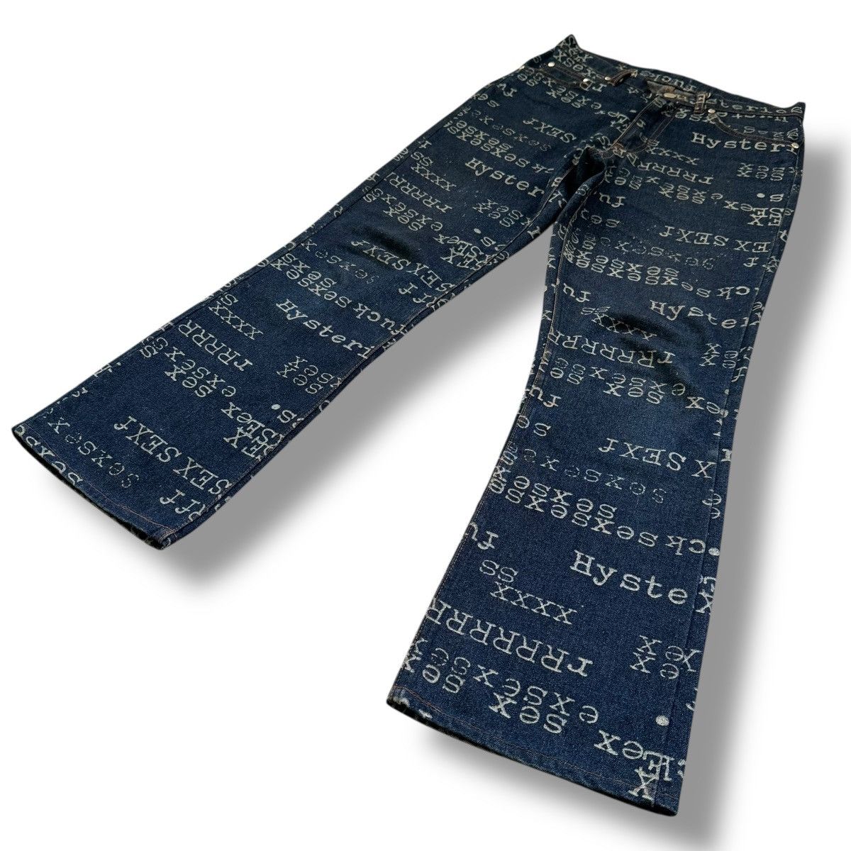 Hysteric Glamour Hysteric Glamour Typewriter Sex Fuck Boot Cut Denim Jeans Size US 27 - 4 Thumbnail