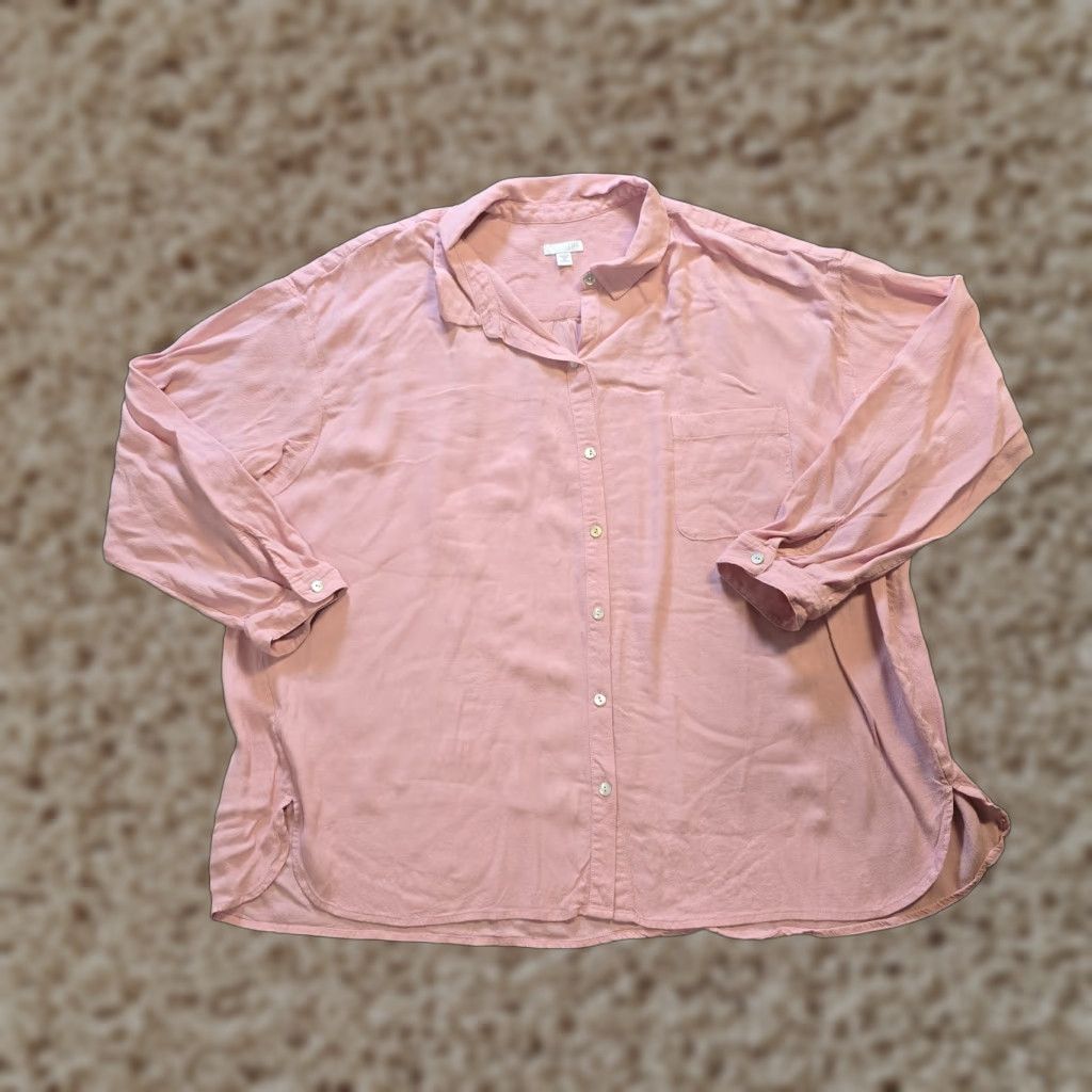 J. Jill J Jill Top Womens 3X Pink Button Up Long Sleeve Stretchy Capsule Casual Shirt Blouse Regular Plus Size Womens Size XXL / US 16-18 / IT 52-54 - 1 Thumbnail