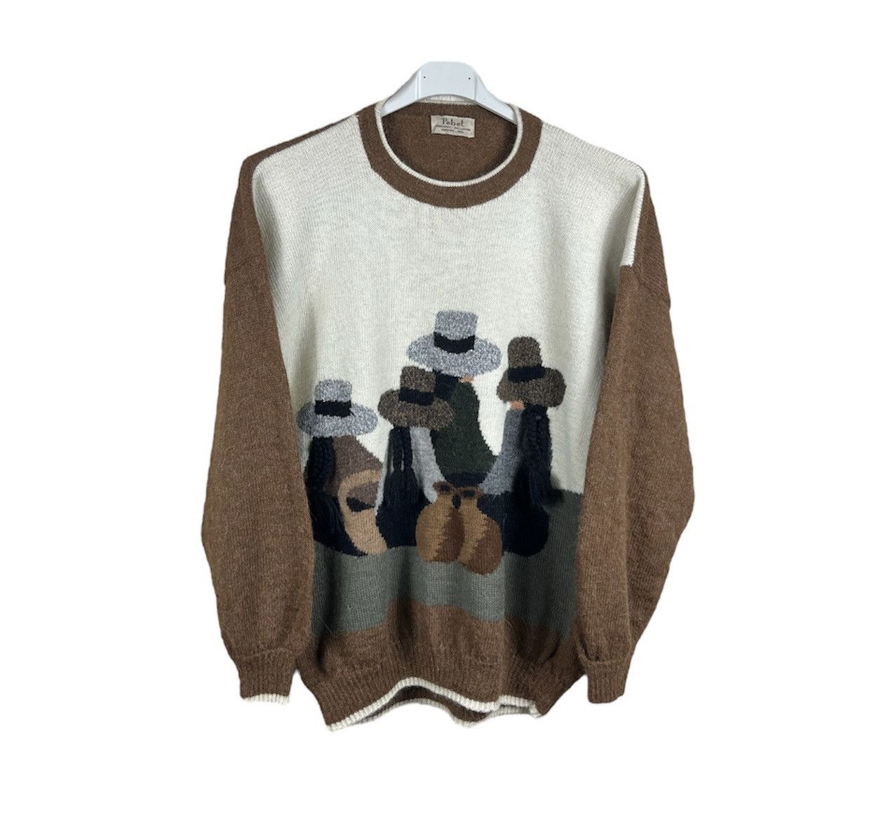 Vintage art Pebet 3D braid wool mohair sweater jumper retro