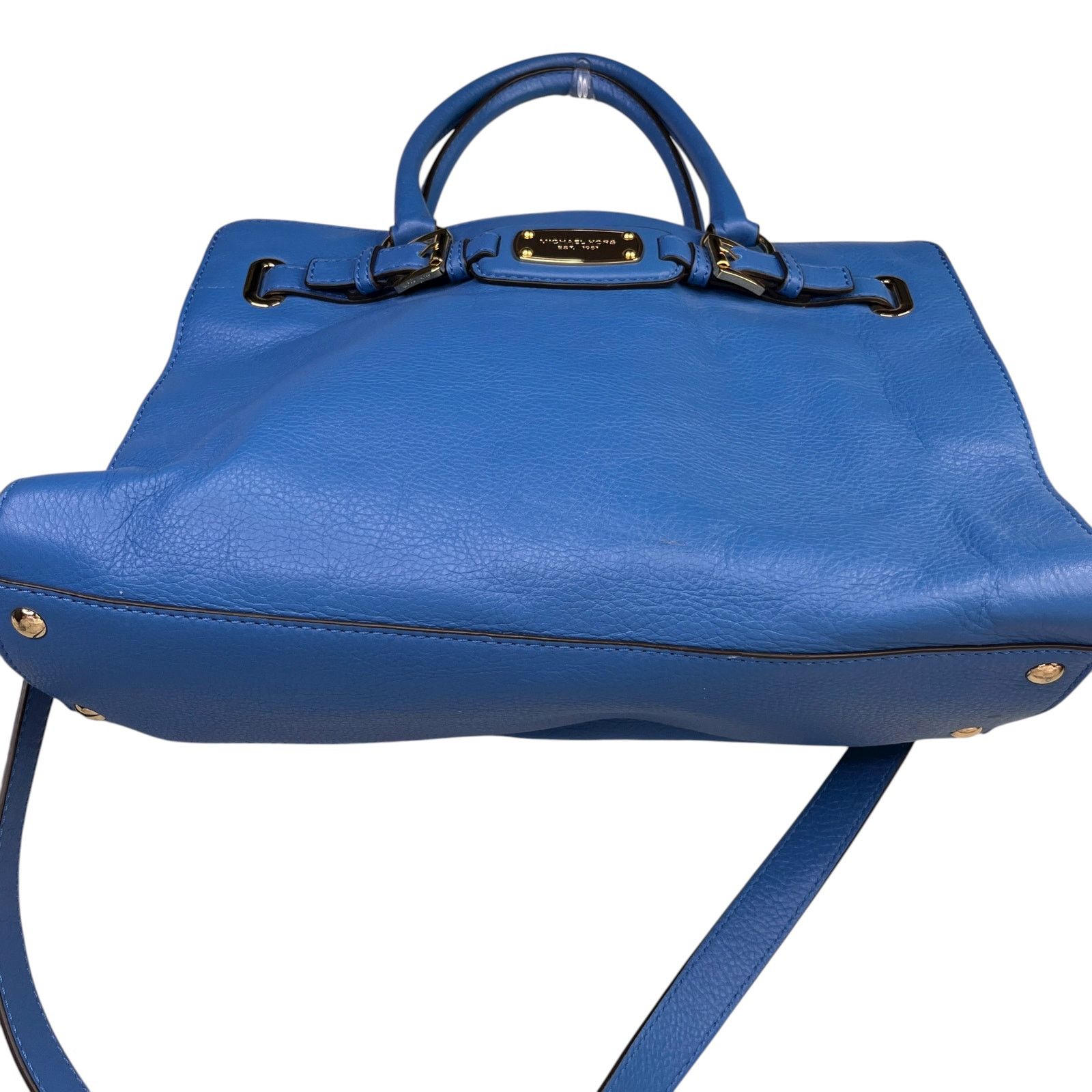 Michael Kors Michael Kors Hamilton Leather Bag Heritage Blue Gold NWOT Size ONE SIZE - 5 Thumbnail