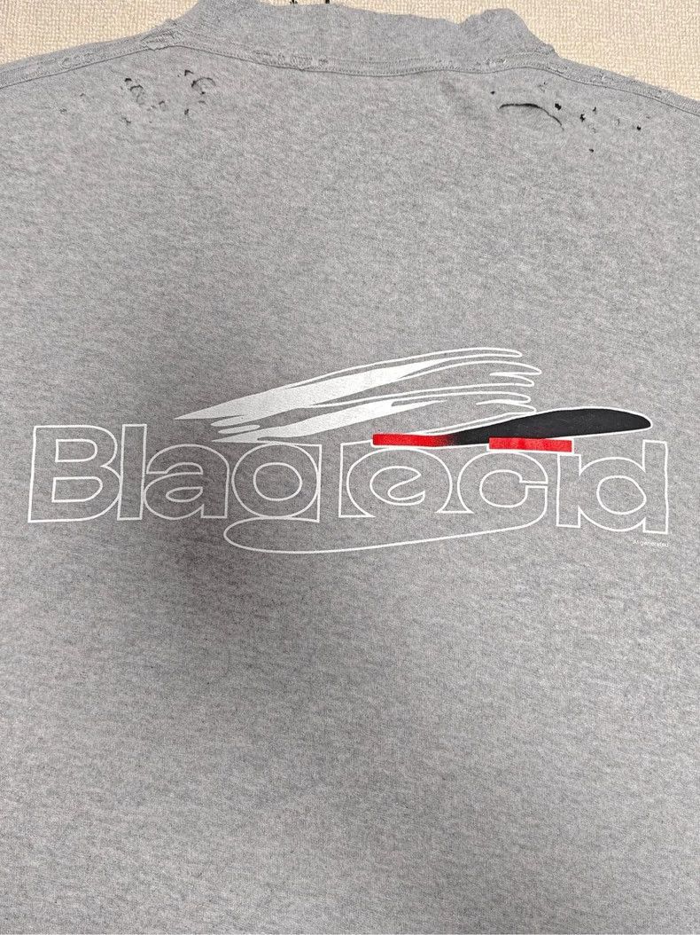 Balenciaga Balenciaga Balenciaga Gray Distressed Short Sleeve T-Shirt Size US S / EU 44-46 / 1 - 3 Thumbnail