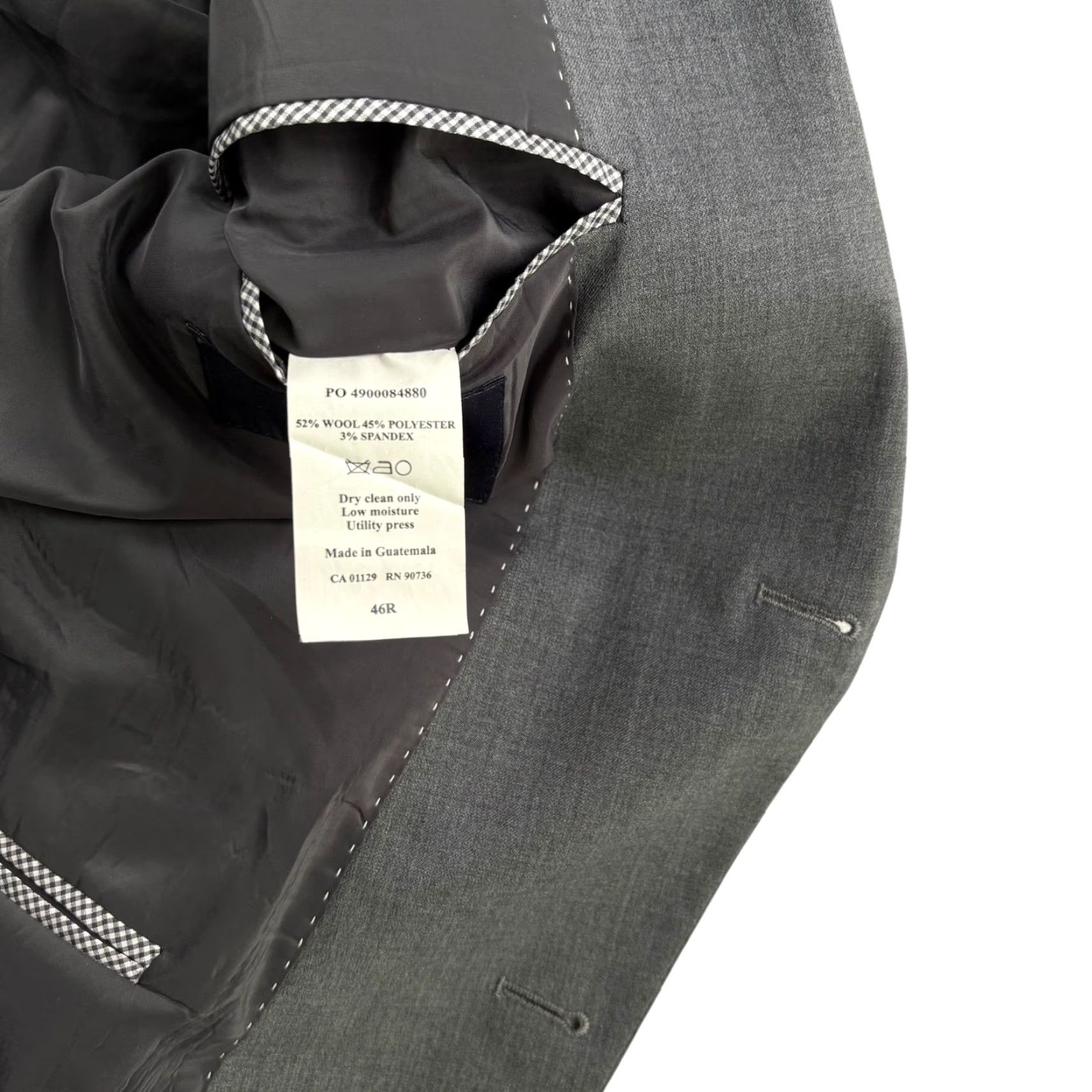 Tommy Hilfiger Tommy Hilfiger Blazer Jacket Men Wool Stretch Gray 46R Regular Double-Vented 2-Button Notch Lining Viscose Poly 46R Mens Size 46R - 4 Thumbnail