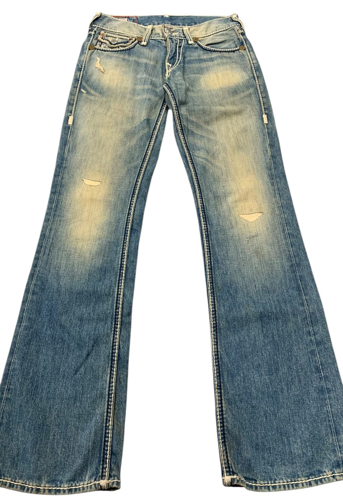 Tornado Mart Vtg true religion y2k flare washed jeans Size US 28 / EU 44 - 2 Thumbnail