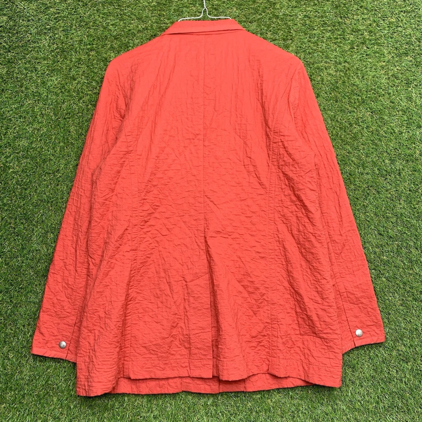 Eileen Fisher Eileen Fisher Quilted Jacket Womans Small Coral Red Snap Close Blazer Size S / US 4 / IT 40 - 2 Thumbnail