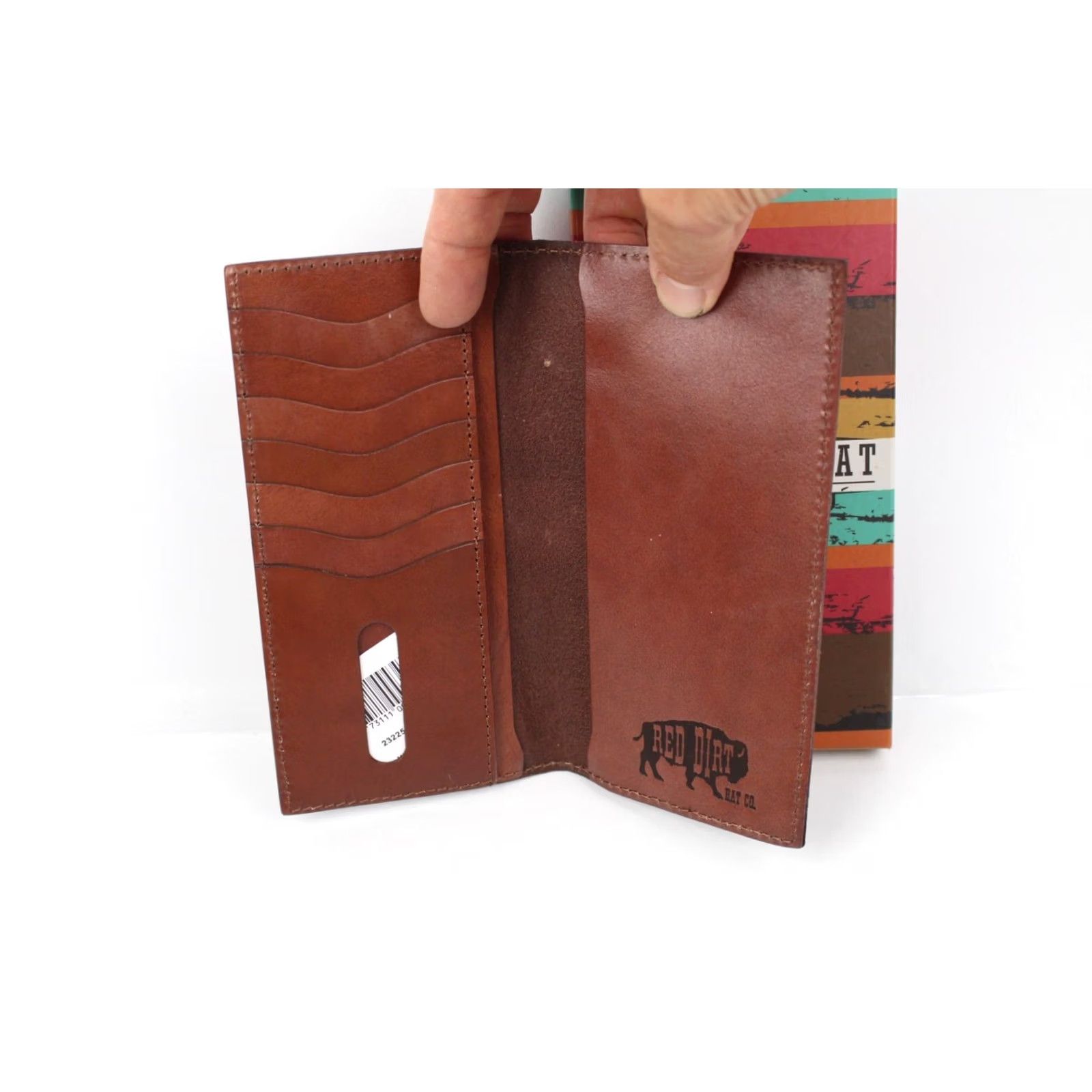 Vintage VINTAGE Red Dirt Hat Rodeo Wallet Embossed Ivory Inlay Western Cowboy Genuine Leather Size ONE SIZE - 4 Thumbnail