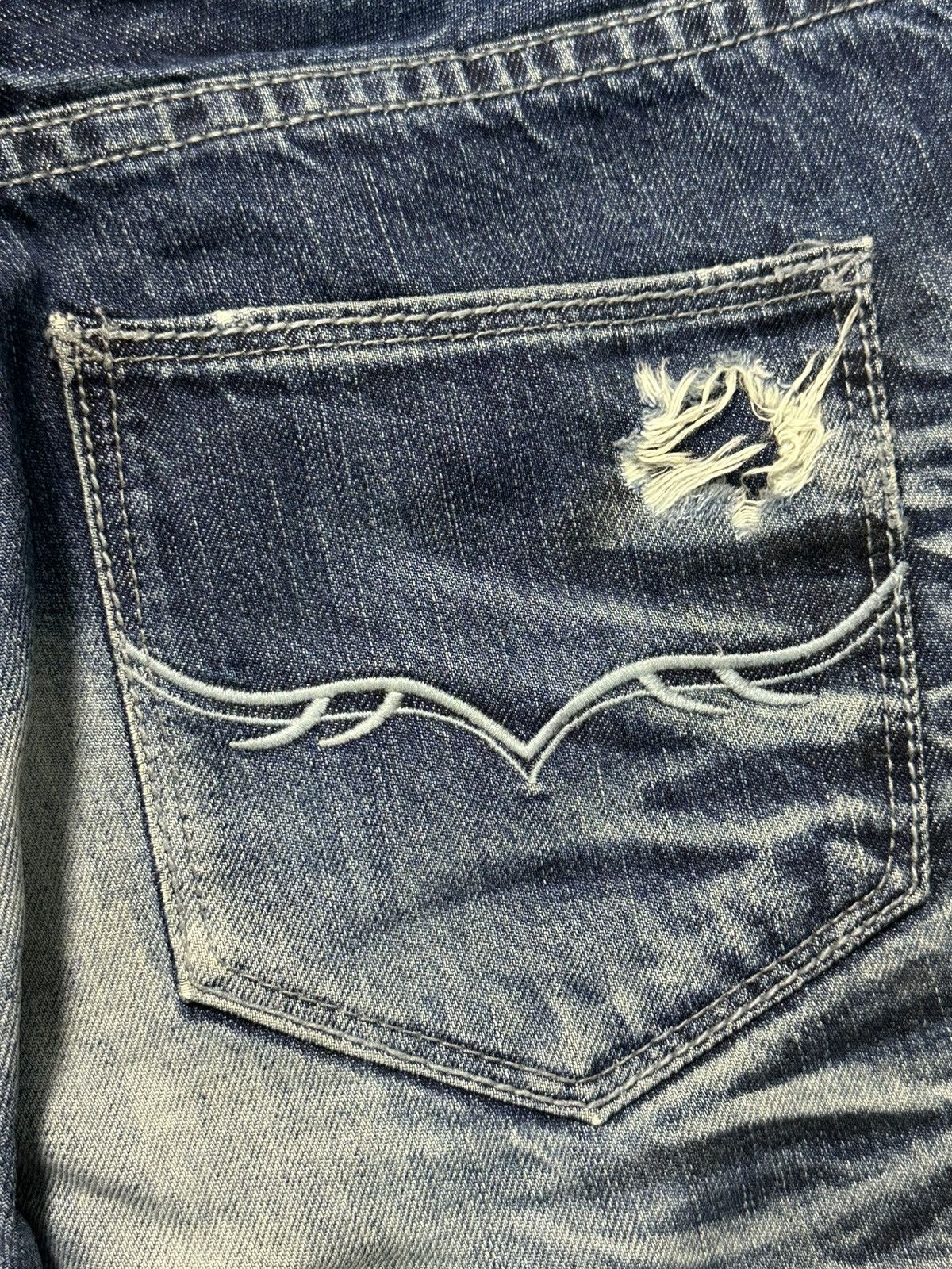 GOSTAR DE FUGA 2000s FUGA Flare Stone Washed Distressed Denim Jeans Size US 31 - 14 Thumbnail