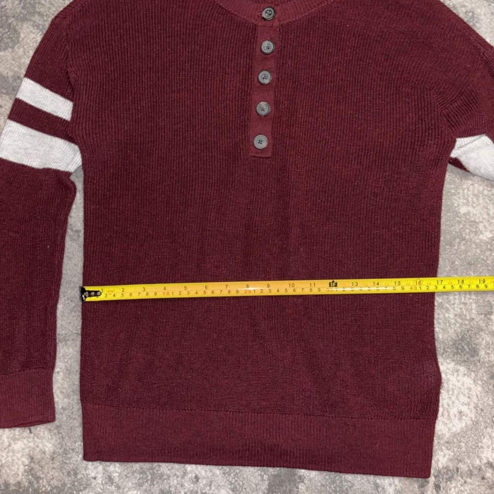 American Eagle Outfitters Y2K American Eagle Striped Henley Knit Sweater Size S / US 4 / IT 40 - 4 Thumbnail