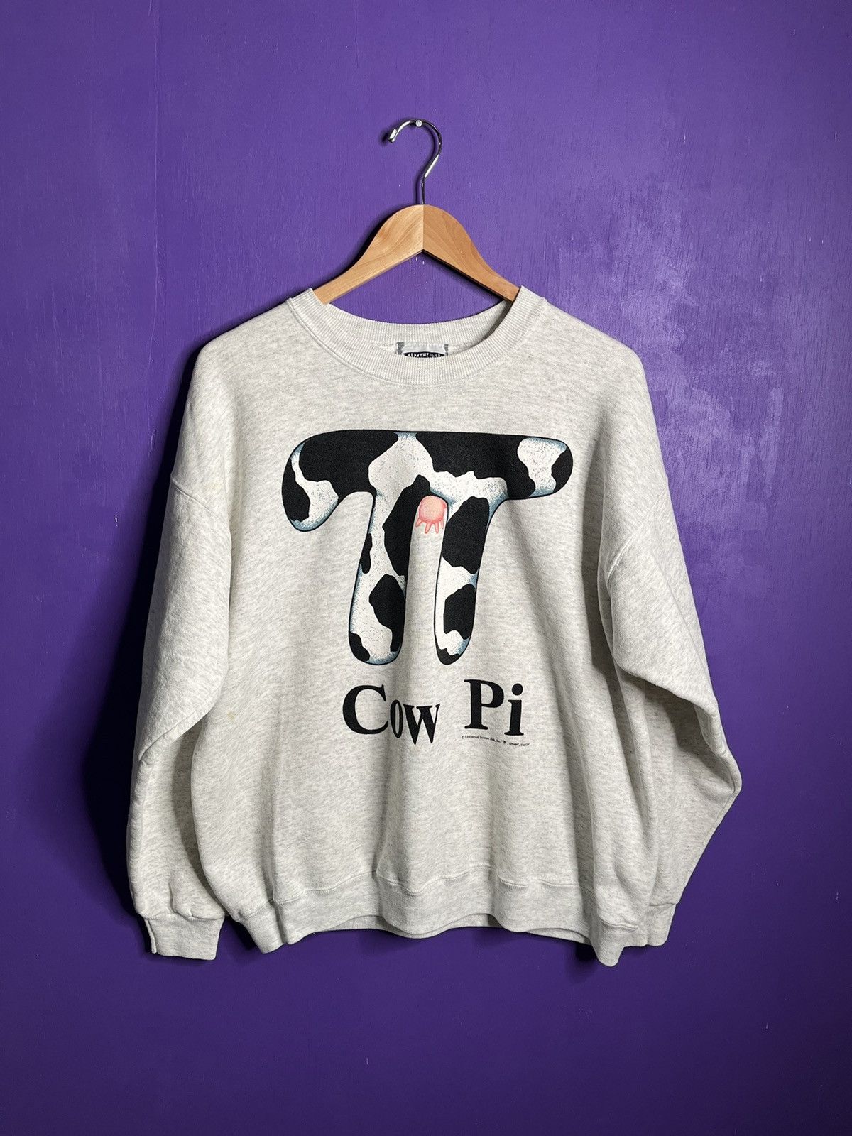 Vintage Vintage 90s Cow Pi logo sweatshirt Size US XL / EU 56 / 4 - 1 Thumbnail