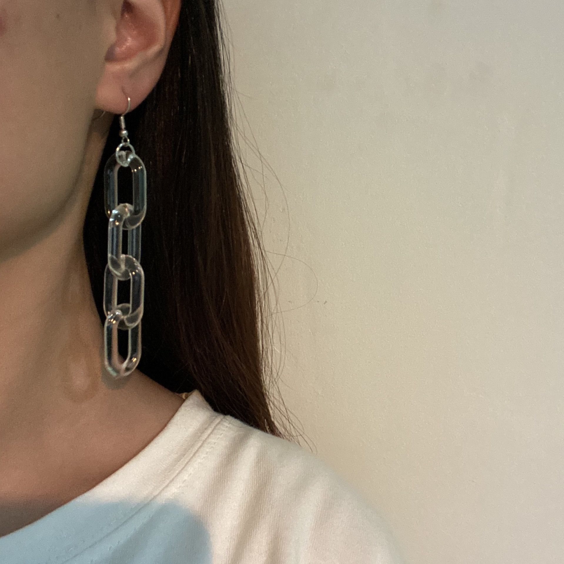 Jewelry Cuban Link Chain Future Earrings One Pairs Chrome Jewelry Size ONE SIZE - 3 Thumbnail