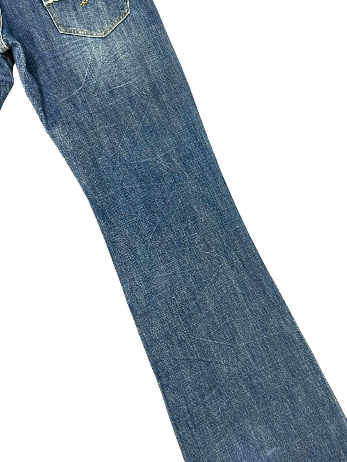 Japanese Brand Flare Jeans Bartack Distress Boot Cut amiri lgb dior 3🟦5 Size US 31 - 17 Thumbnail