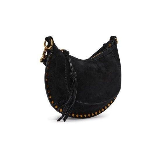 Isabel Marant Isabel Marant Oskan Moon Gold Stud Black Suede Shoulder Bag Size ONE SIZE - 2 Thumbnail
