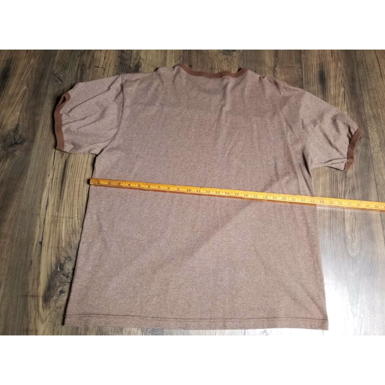 Aeropostale VINTAGE Aeropostale Men's XL T-shirt Brooklyn Graphic Ringer Distressed Crew Neck Short Sleeve Cotton Brown Size US XL / EU 56 / 4 - 3 Thumbnail