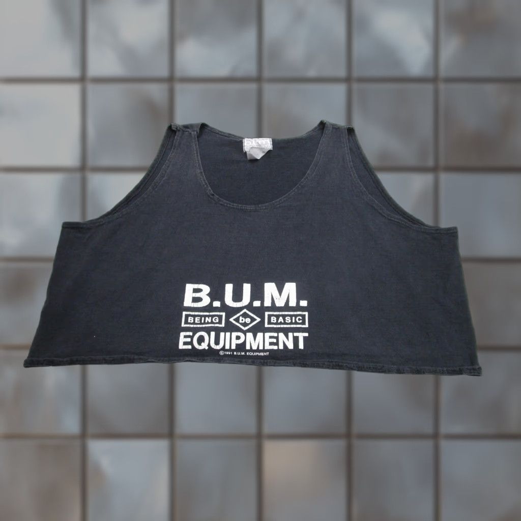 Vintage VINTAGE B.U.M. Equipment Tank Top Womens Large Black Cropped 100% Cotton 90s Size L / US 10 / IT 46 - 1 Thumbnail