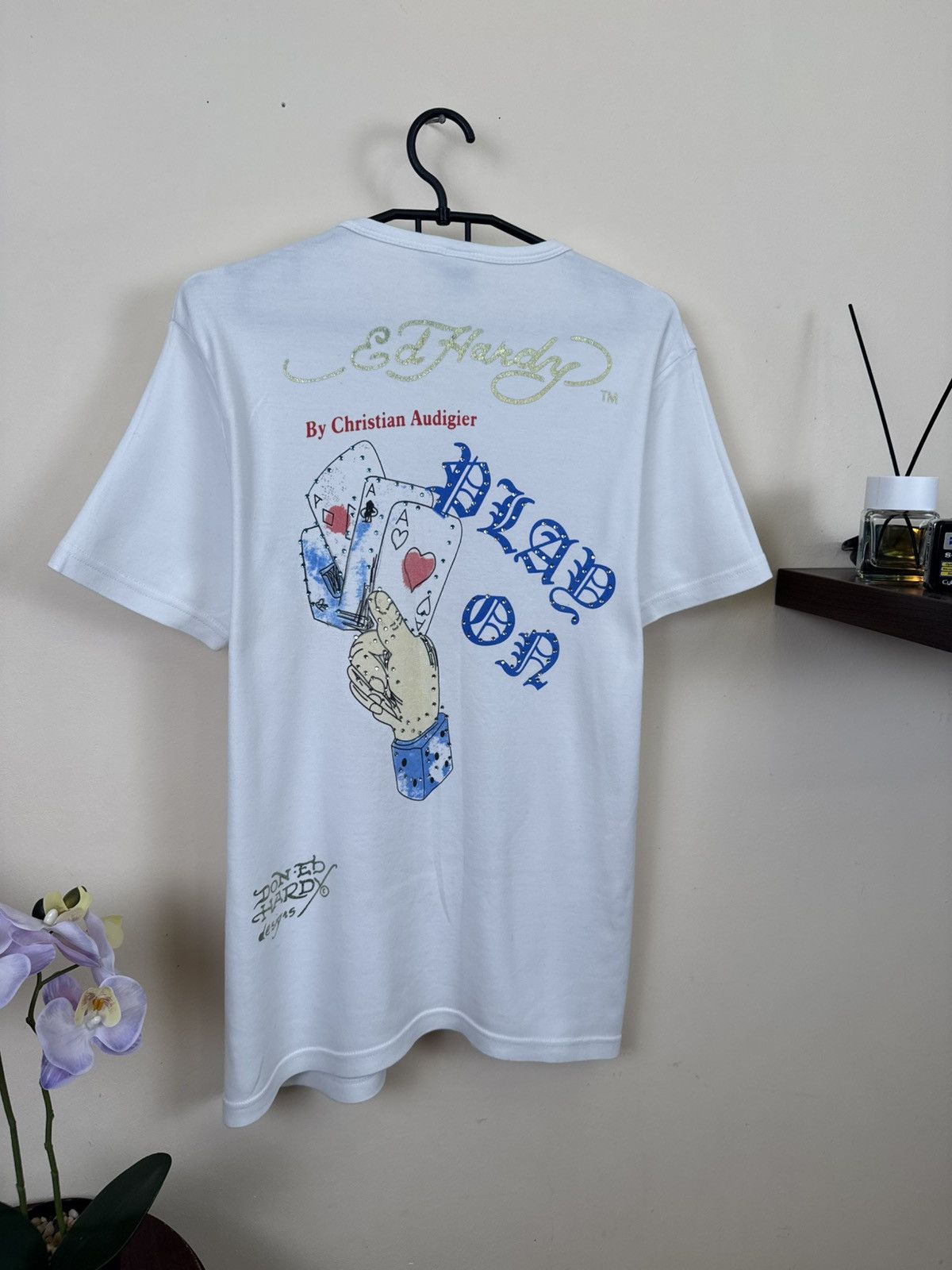 Ed Hardy Vintage Ed Hardy T shirt White Skull Streetwear Y2K L Size US L / EU 52-54 / 3 - 12 Thumbnail