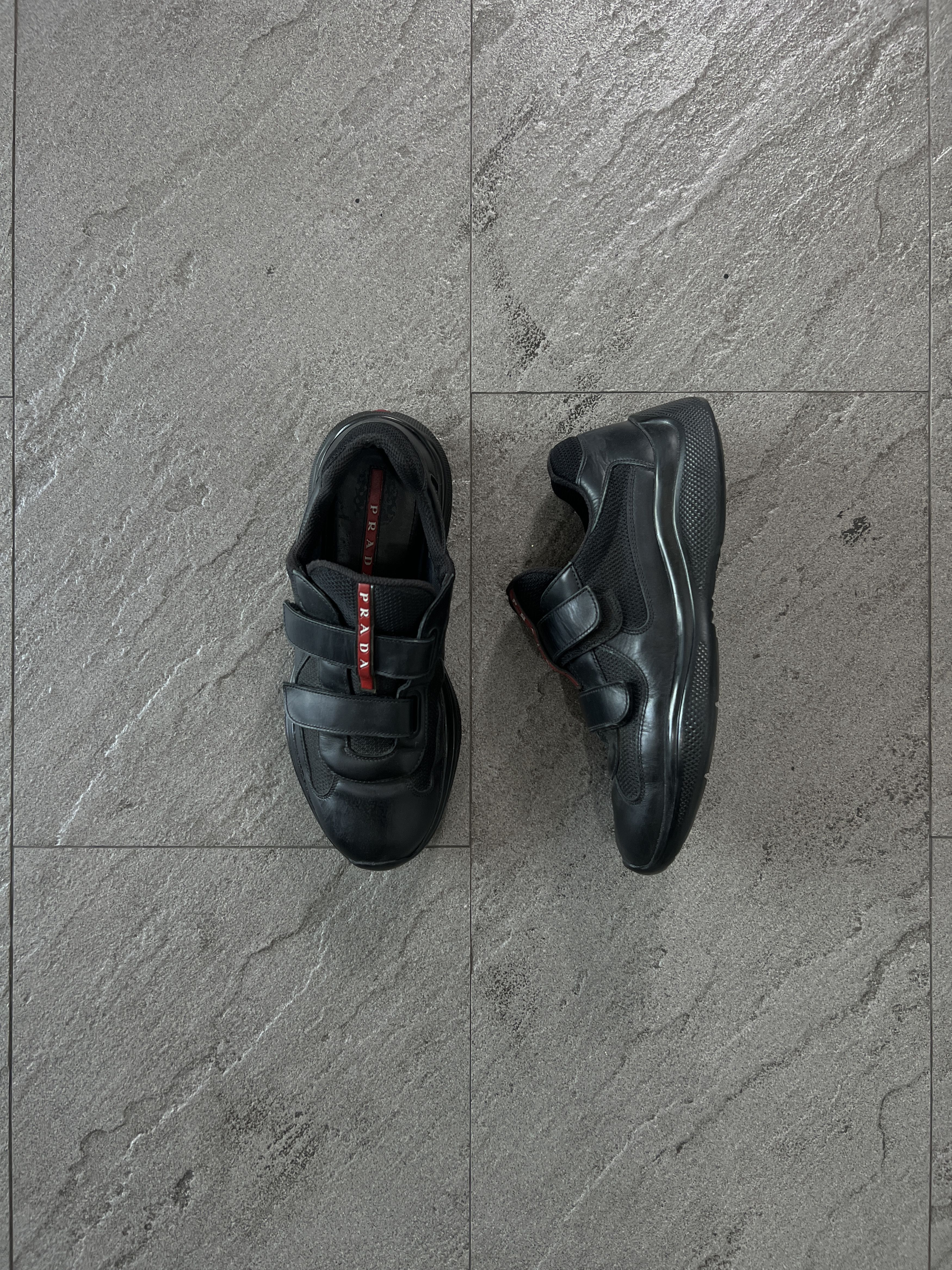 Prada Prada Red Line Velcro Strap Sneakers Black EU40 Size US 9 / IT 39 - 1 Thumbnail