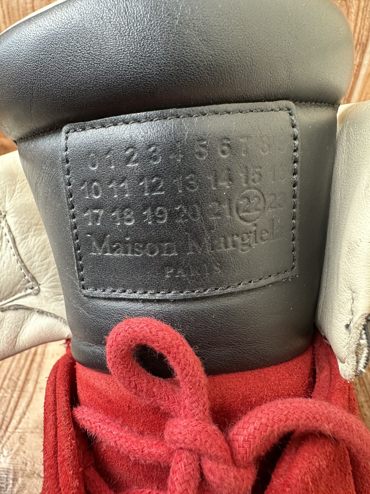 Maison Margiela 👀Maison Margiela Red Leather Suede Futures Hightops Size US 9 / EU 42 - 15 Thumbnail