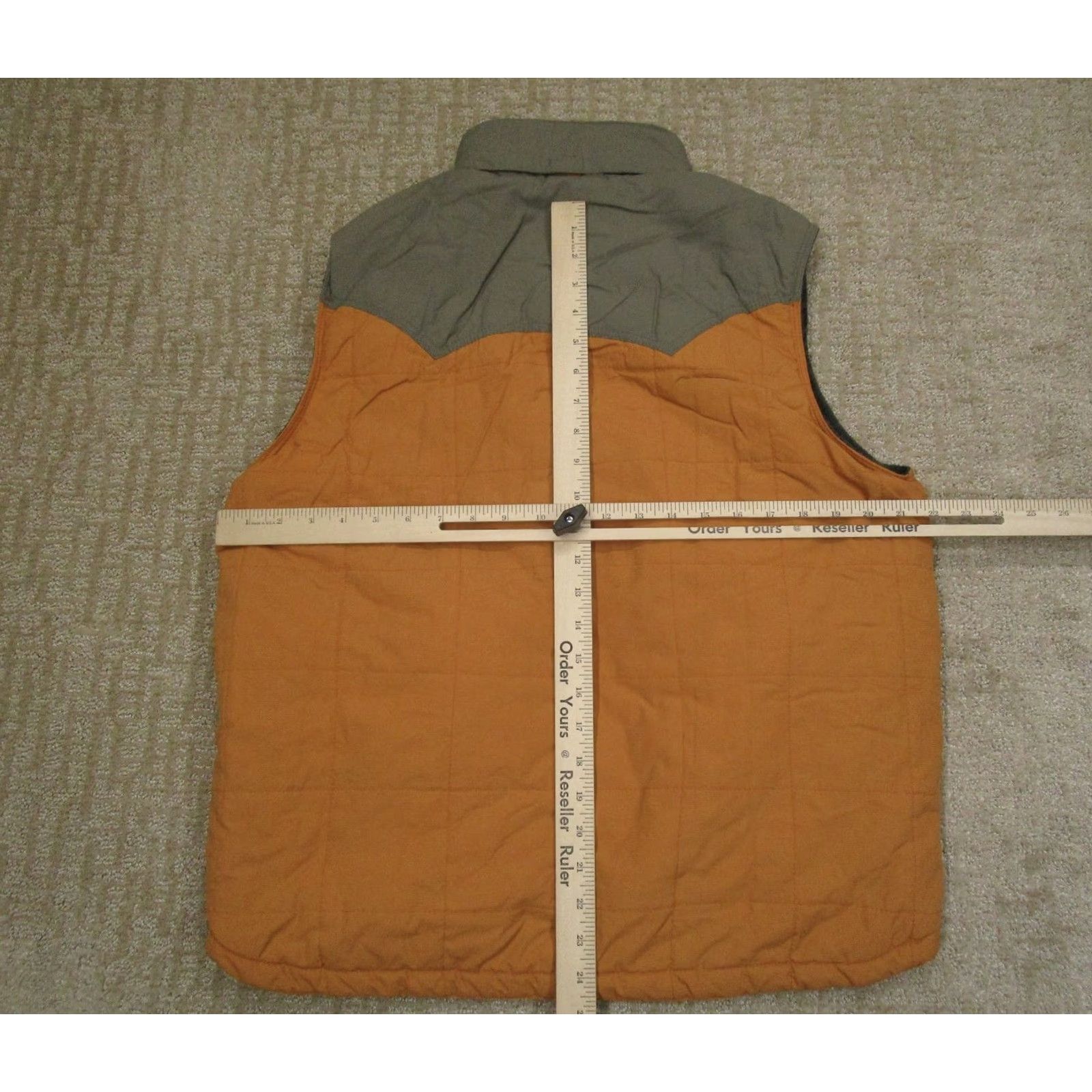 Vintage Powder River Outfitters Vest Mens Medium Orange Quilted Outdoor Western Utility Vest Size US M / EU 48-50 / 2 - 4 Thumbnail