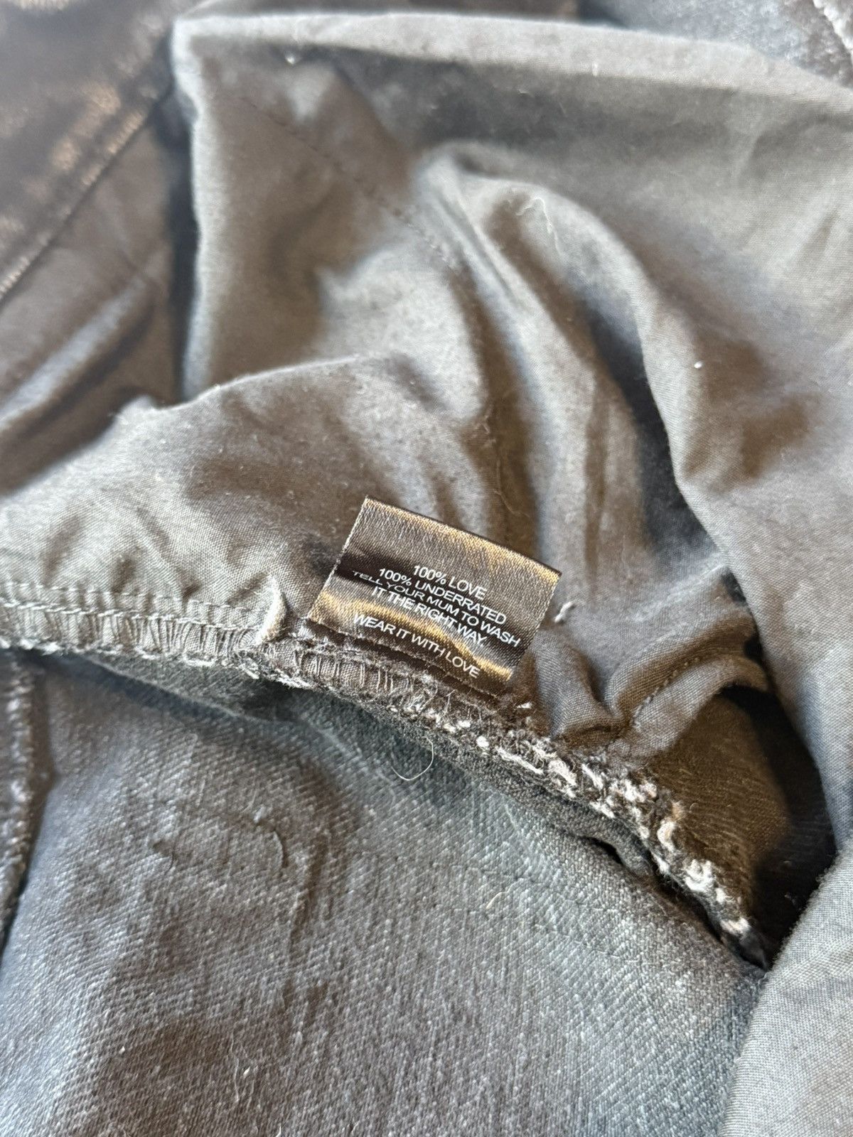 No Faith Studios NO/FAITH STUDIOS Flared Denim Pants Black Heavy Raw Edges Size US 36 / EU 52 - 6 Thumbnail