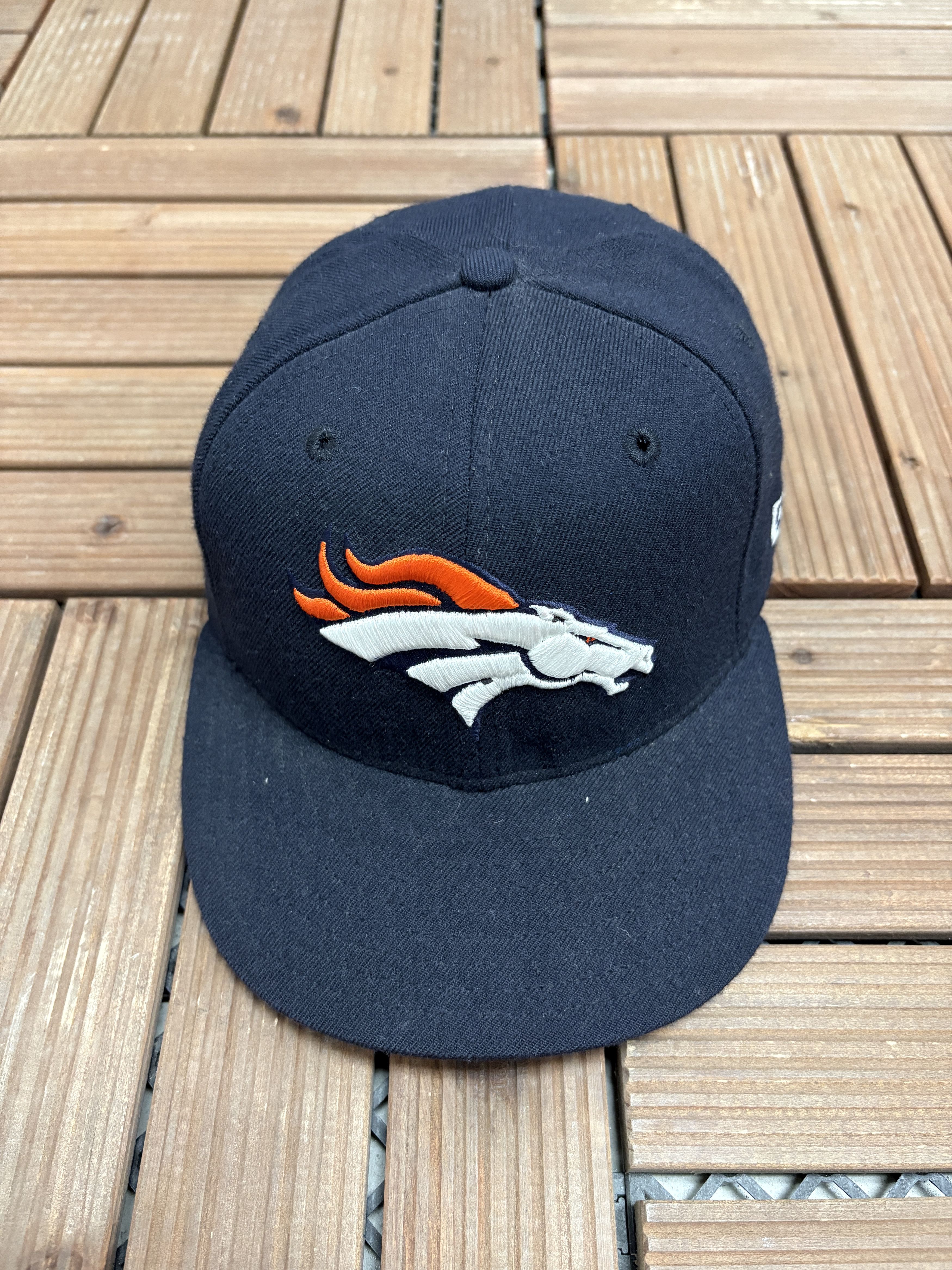 New Era × Vintage Denver Broncos Vintage Blue Hat Cap Size 6 7/8 Size ONE SIZE - 2 Thumbnail