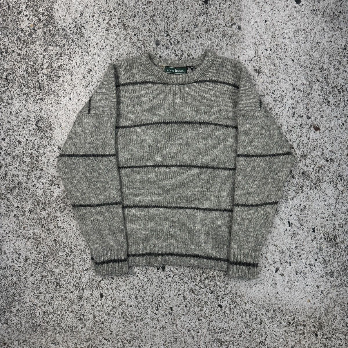 Vintage VINTAGE 1980s LIGHT GREY WOOL KNIT SWEATER Size US L / EU 52-54 / 3 - 1 Thumbnail