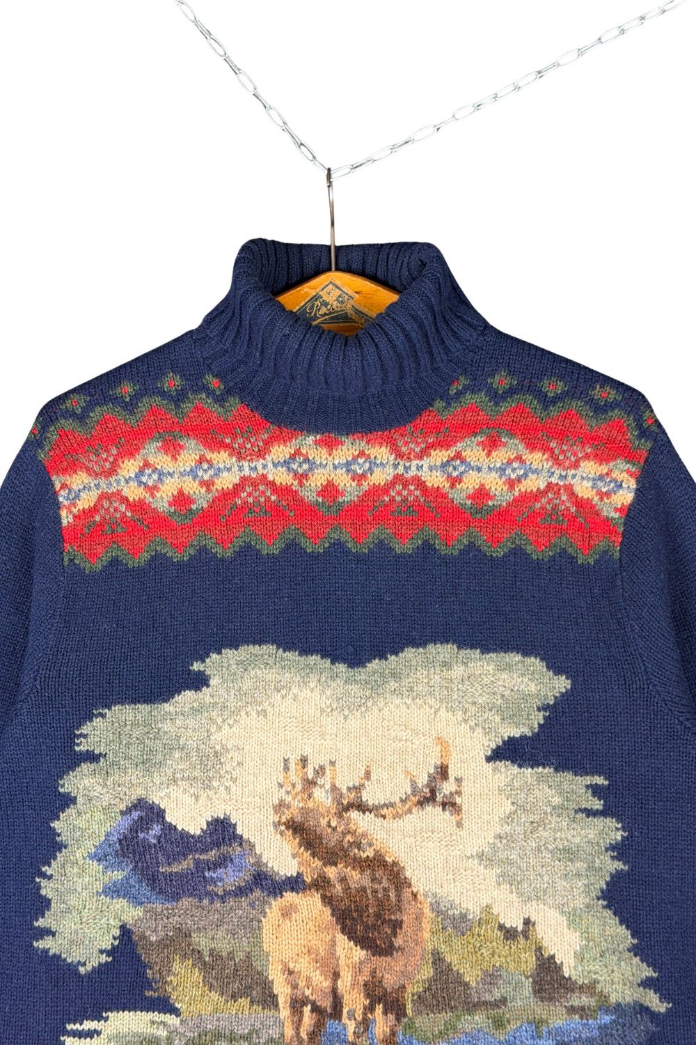 Polo Ralph Lauren Polo Ralph Lauren Hand Knit Elk Scene Sweater XL Fair Isle Size US XL / EU 56 / 4 - 8 Thumbnail