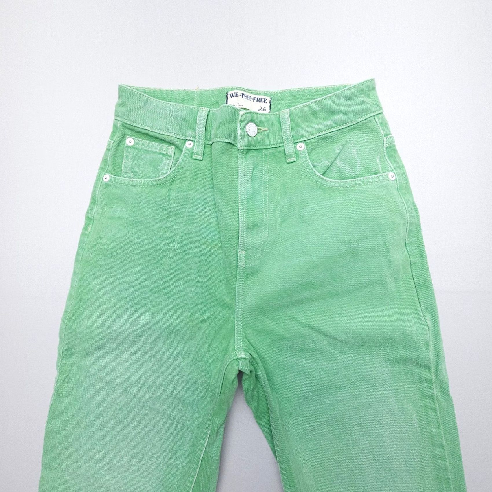 Vintage We the Free Pacifica High Rise Slim Straight Jeans size 26x30 Green Boho Coastal Mens Womens Girls Boys Size 26" / US 2 / IT 38 - 4 Thumbnail