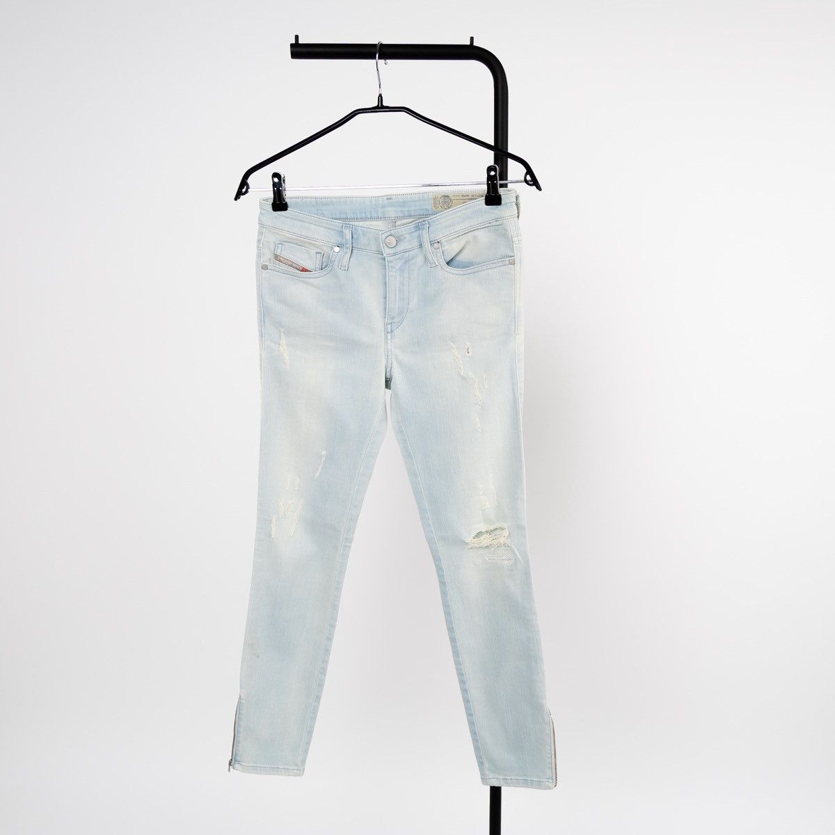 Diesel Diesel Skinzee Super Slim Skinny Jeans Light Blue Distressed Size 28" / US 6 / IT 42 - 1 Thumbnail