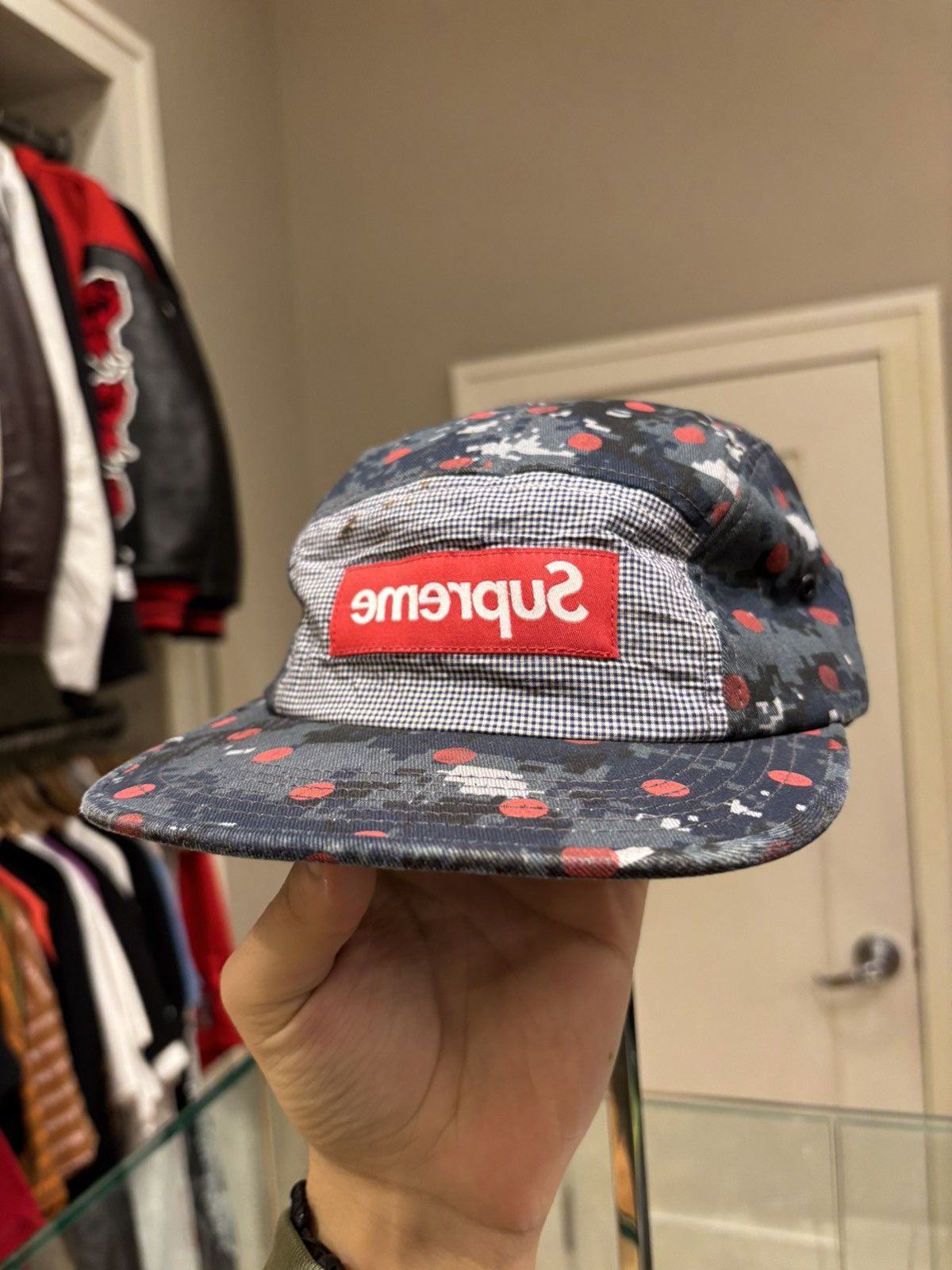 Pre-owned Comme Des Garçons Supreme X Comme Des Garcons Digital Camo Camp Hat In Blue