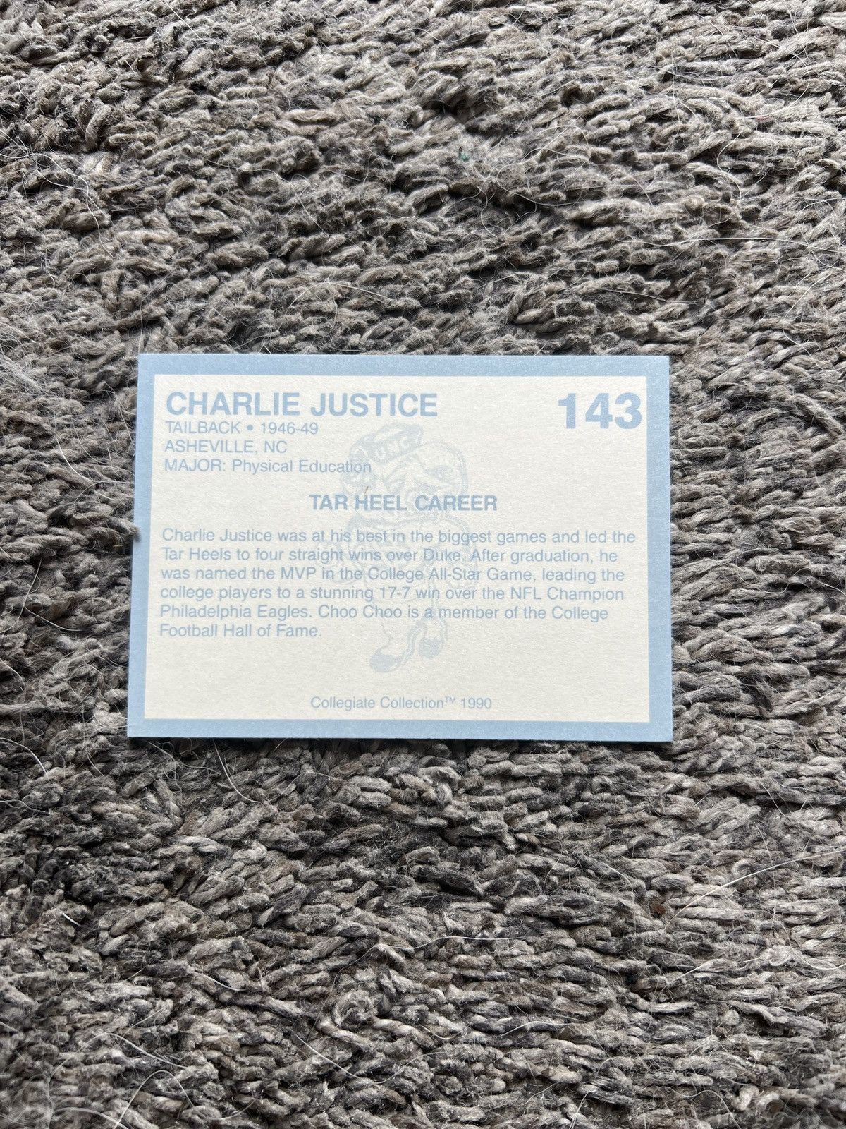NCAA 1990 Collegiate Collection #143 Charlie Justice Card Size ONE SIZE - 2 Thumbnail