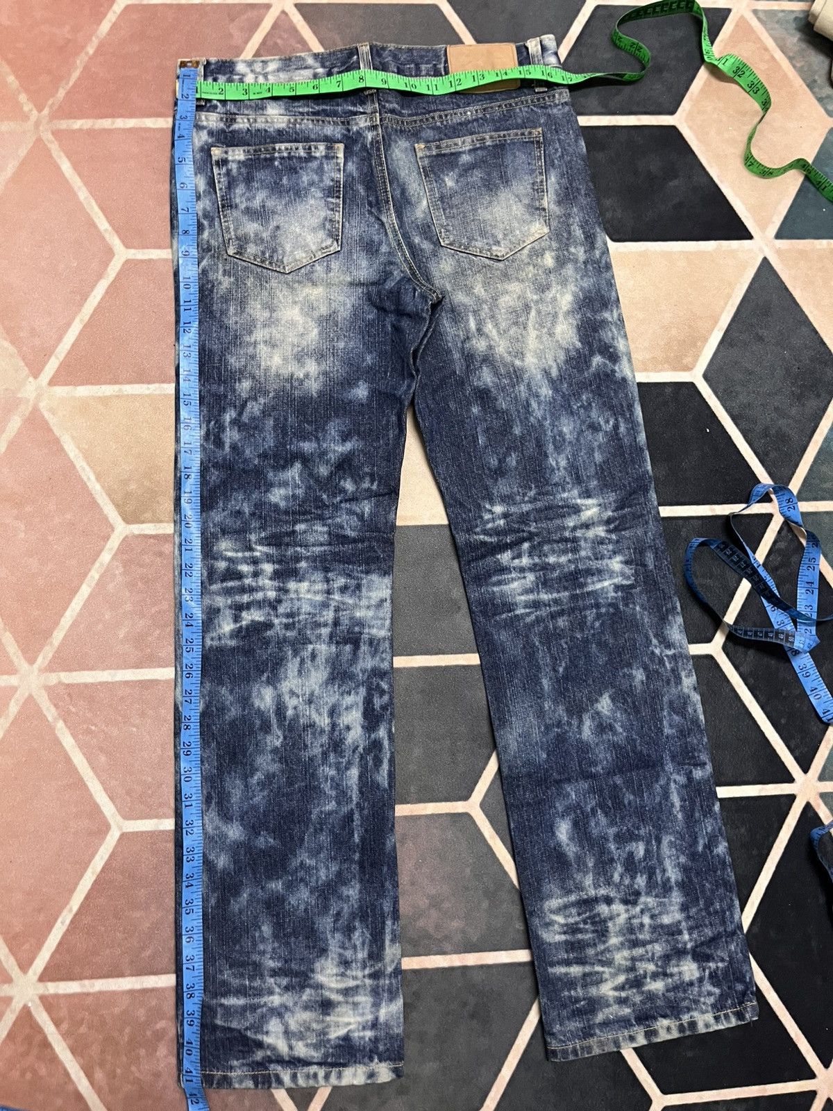 Japanese Brand strawberry leaves japanese brand acid wash jeans Size US 33 - 14 Thumbnail