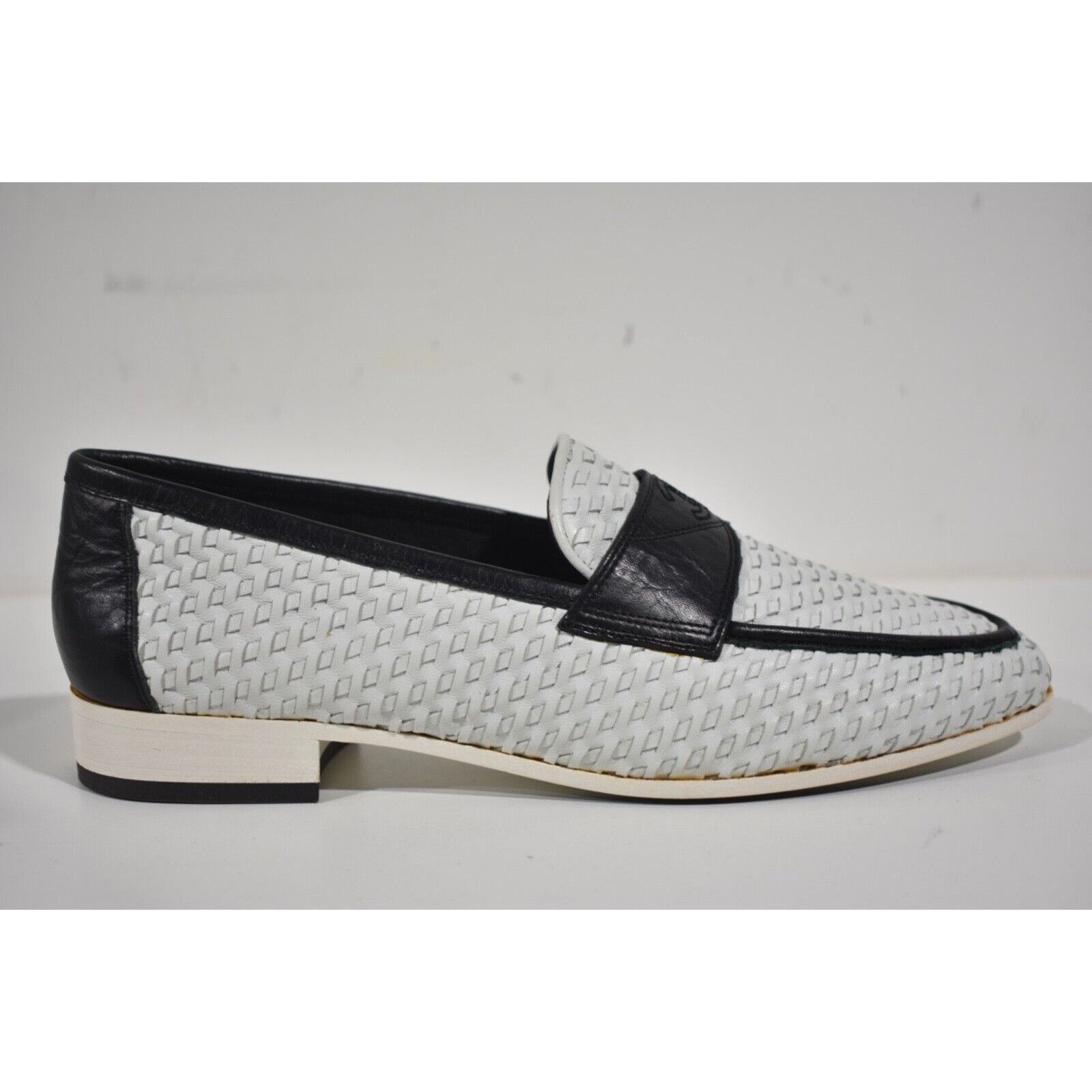 Chanel 17C Braided CC Logo Mule Loafer Moccasin Slip Oxford Flat 37 Size US 7 / IT 37 - 1 Thumbnail
