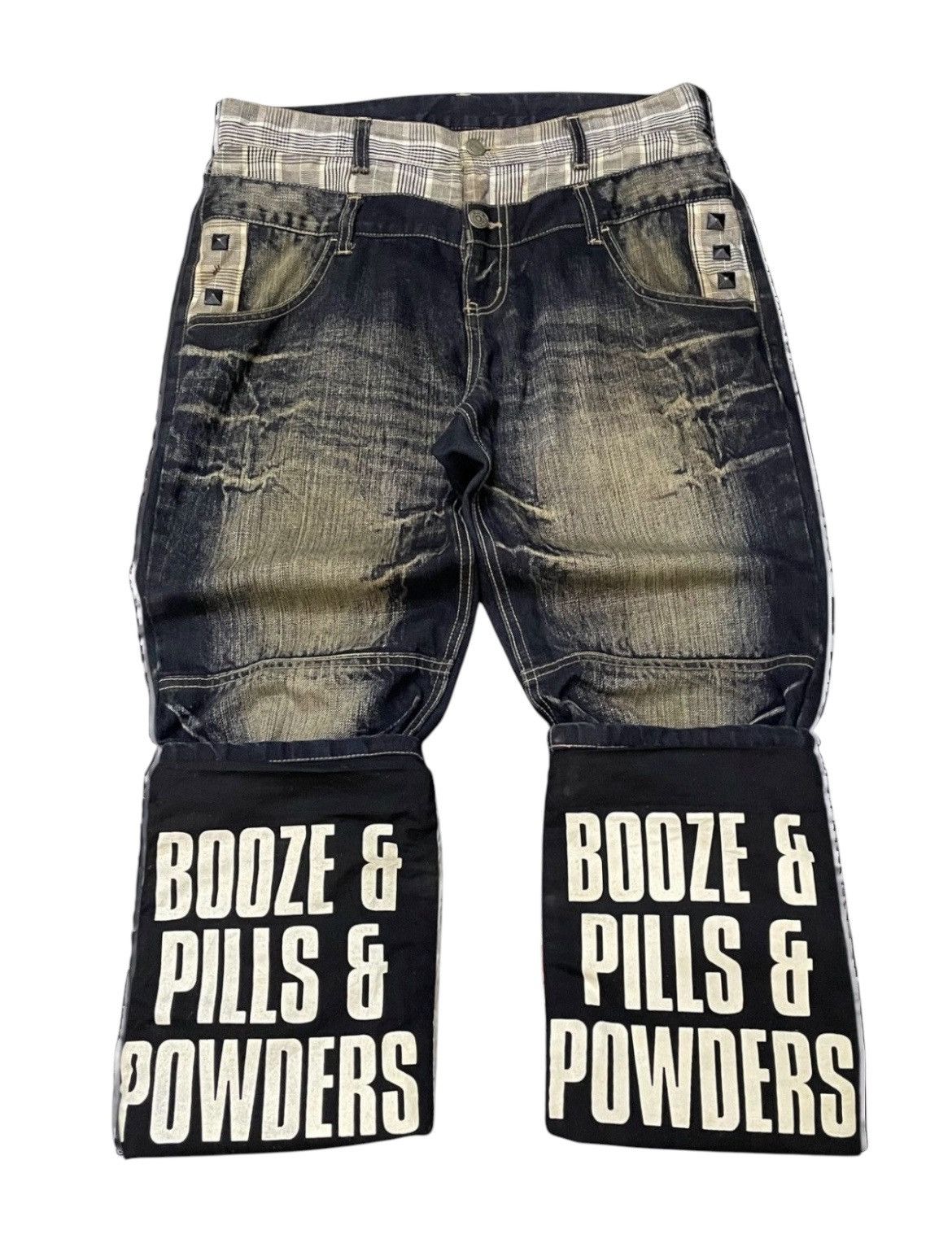 PPFM PPFM Booze & Pills & Powders Double Waist Mud Wash Jeans Size US 32 / EU 48 - 2 Thumbnail