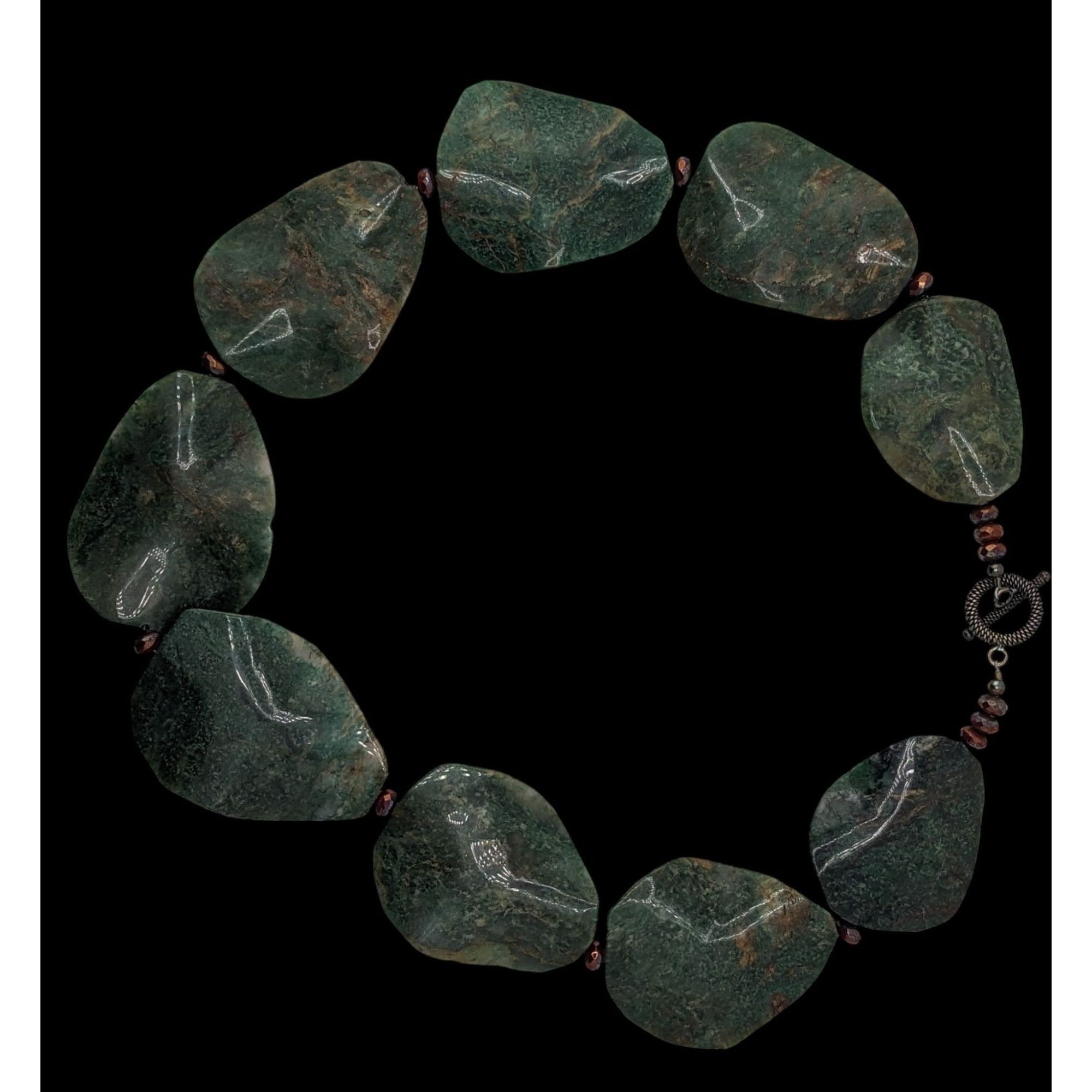 Other Vintage Chunky Green Jasper Statement Necklace Size ONE SIZE - 2 Thumbnail